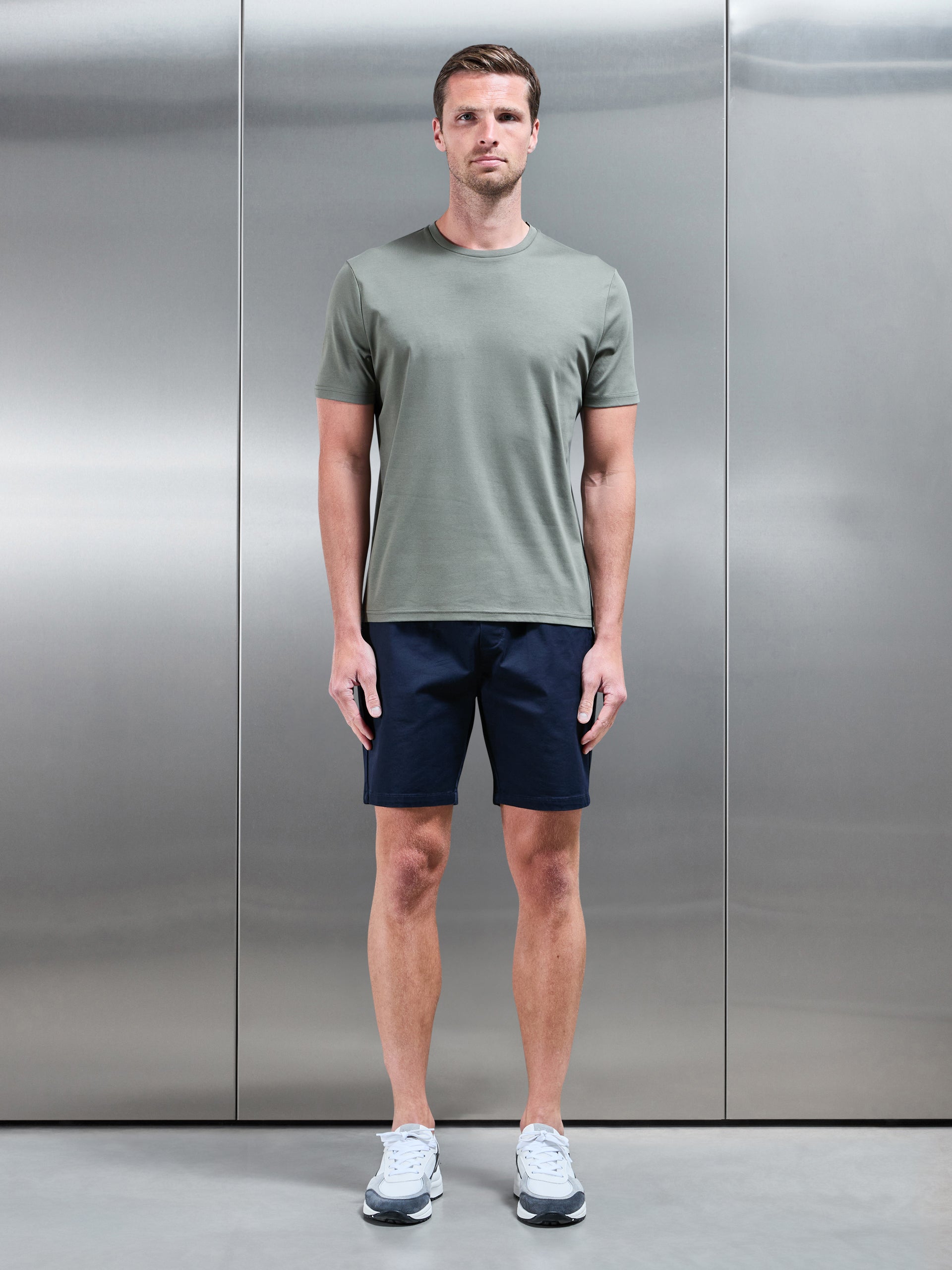 Mercerised Interlock T-Shirt in Sage