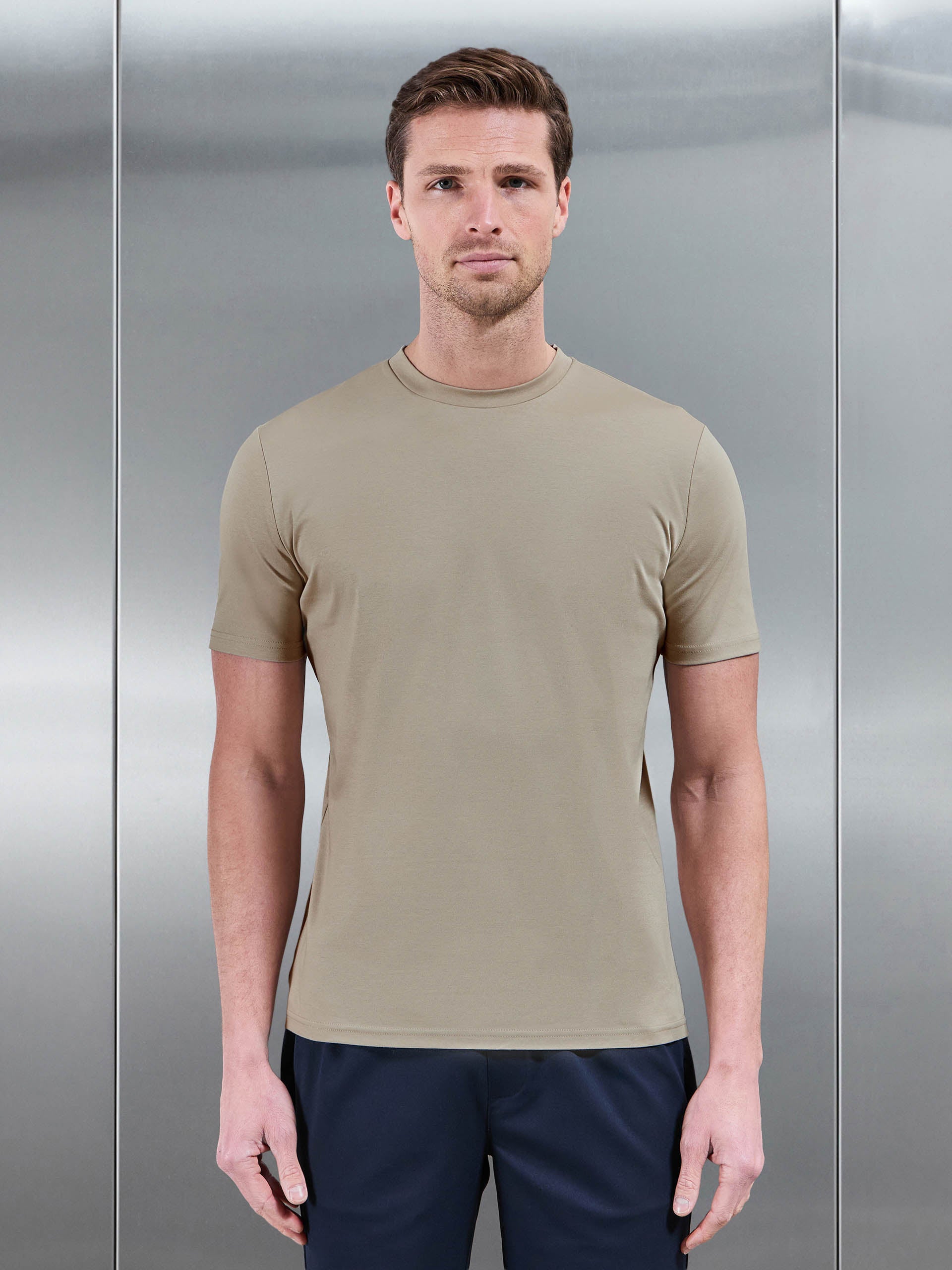 Mercerised Interlock T-Shirt in Stone
