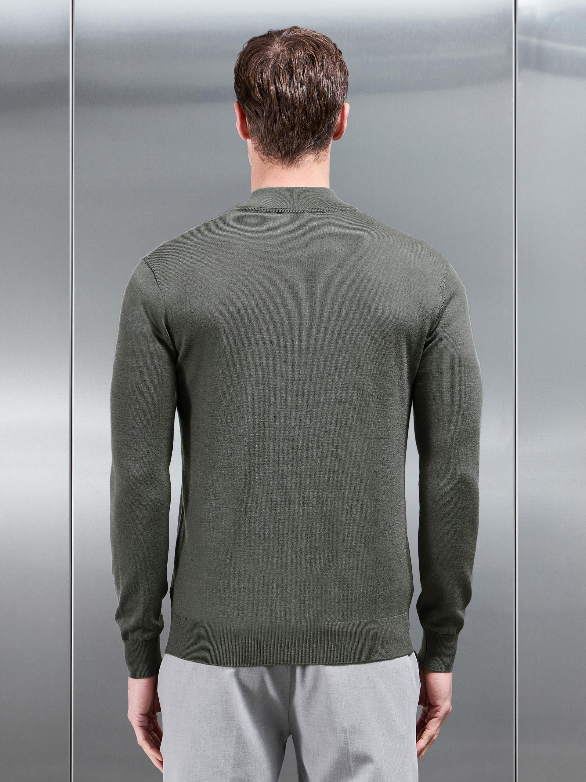 Merino Wool Funnel Neck In Sage