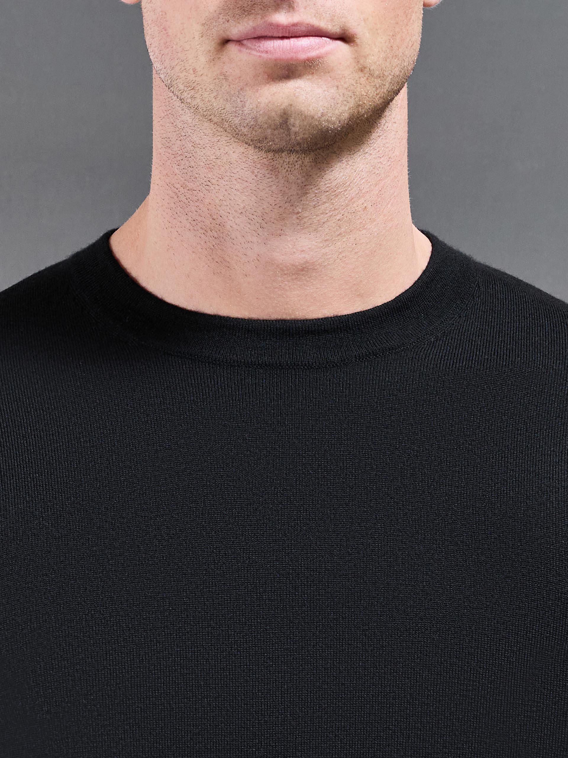 Merino Wool Sweatshirt In Black