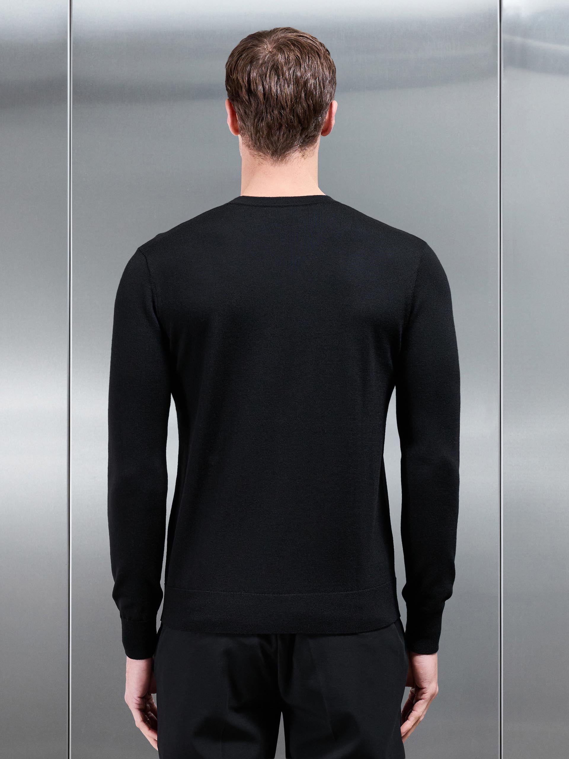 Merino Wool Sweatshirt In Black