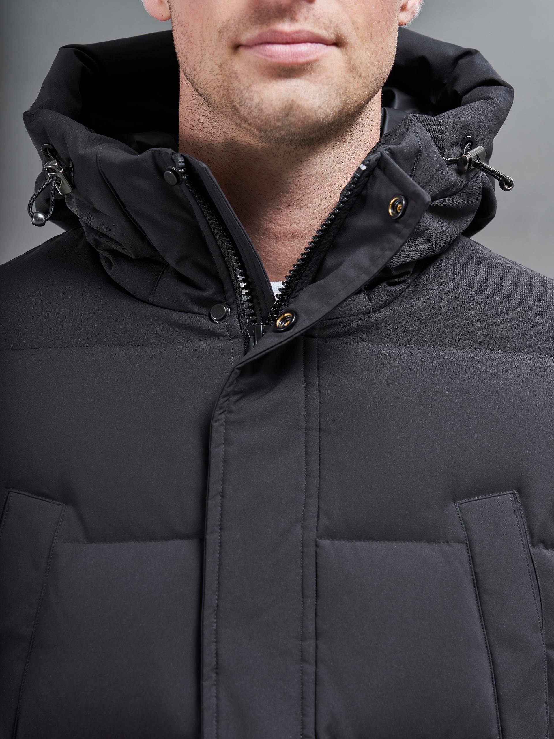 Mid Length Down Parka in Black