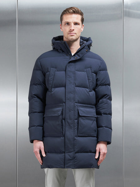 Mid Length Parka in Navy