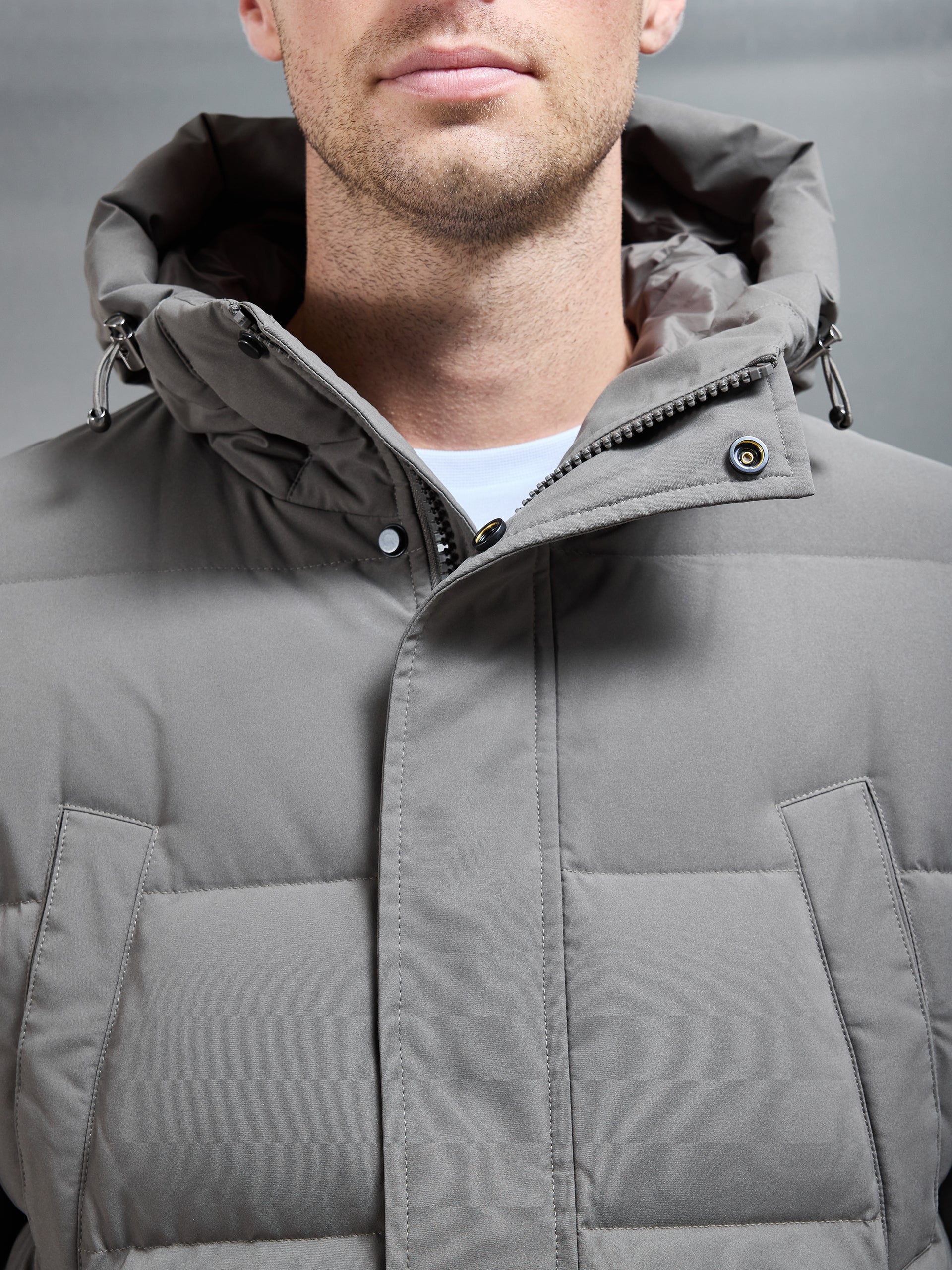 Mid Length Down Parka in Olive