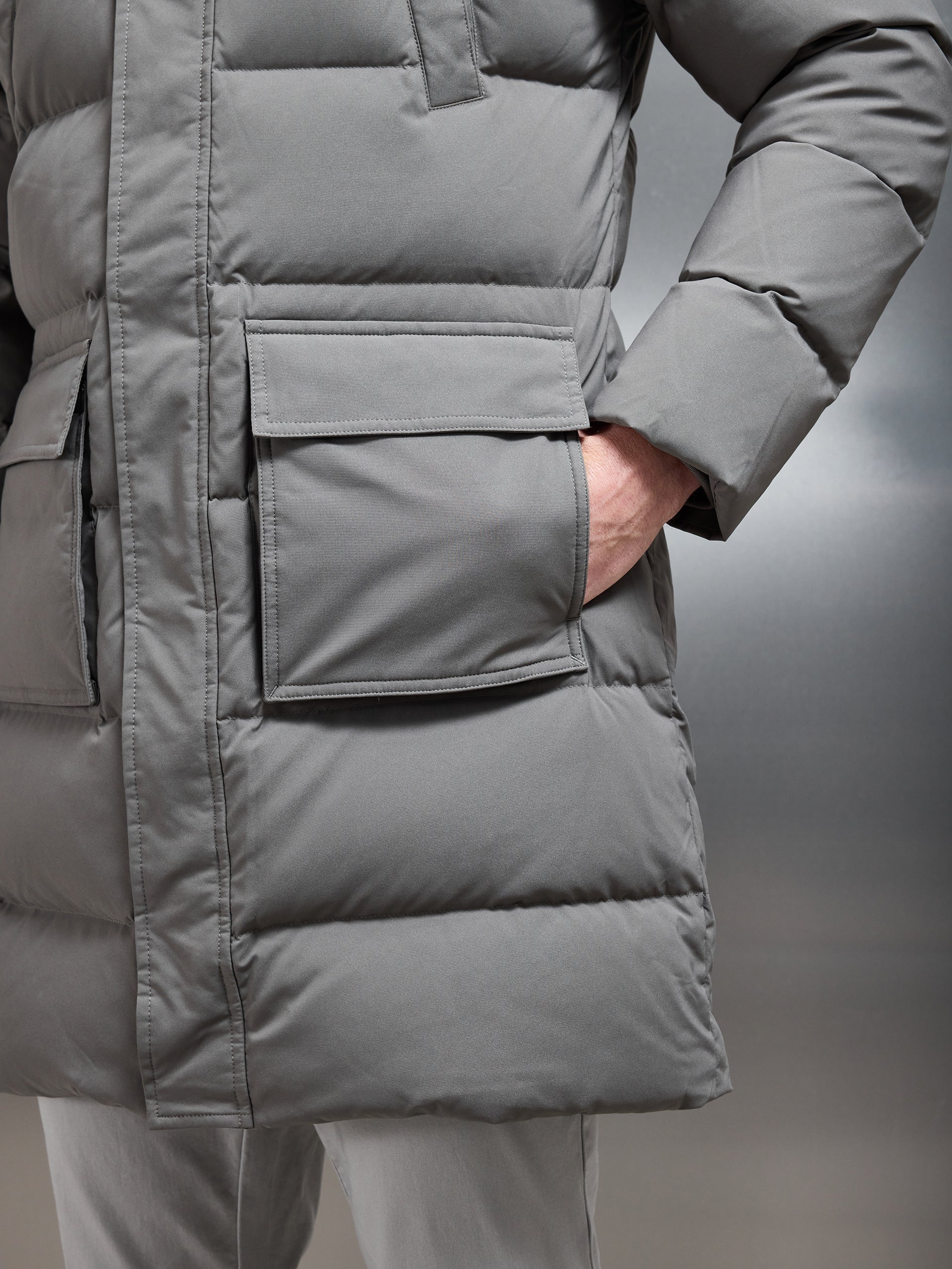 Mid Length Down Parka in Olive