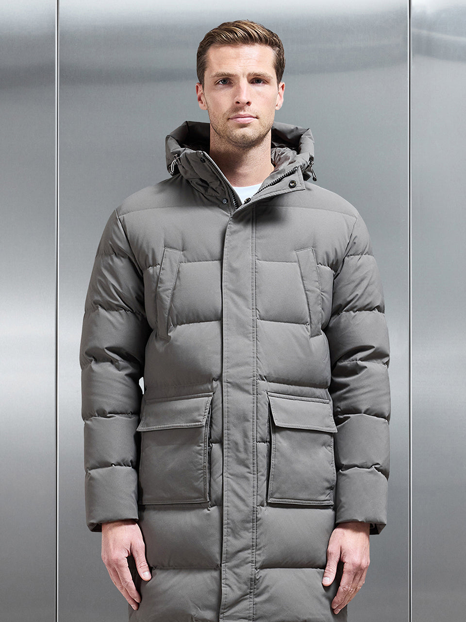 Mid Length Down Parka in Olive