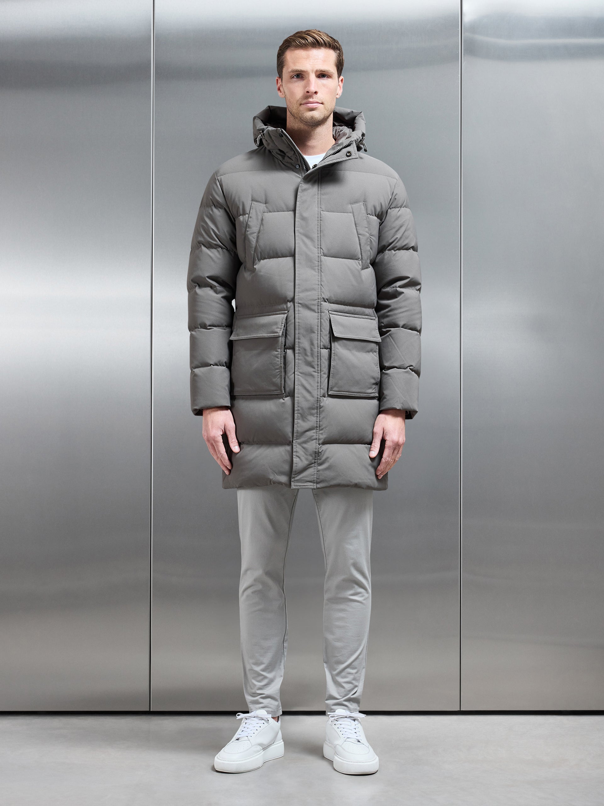 Mid Length Down Parka in Olive