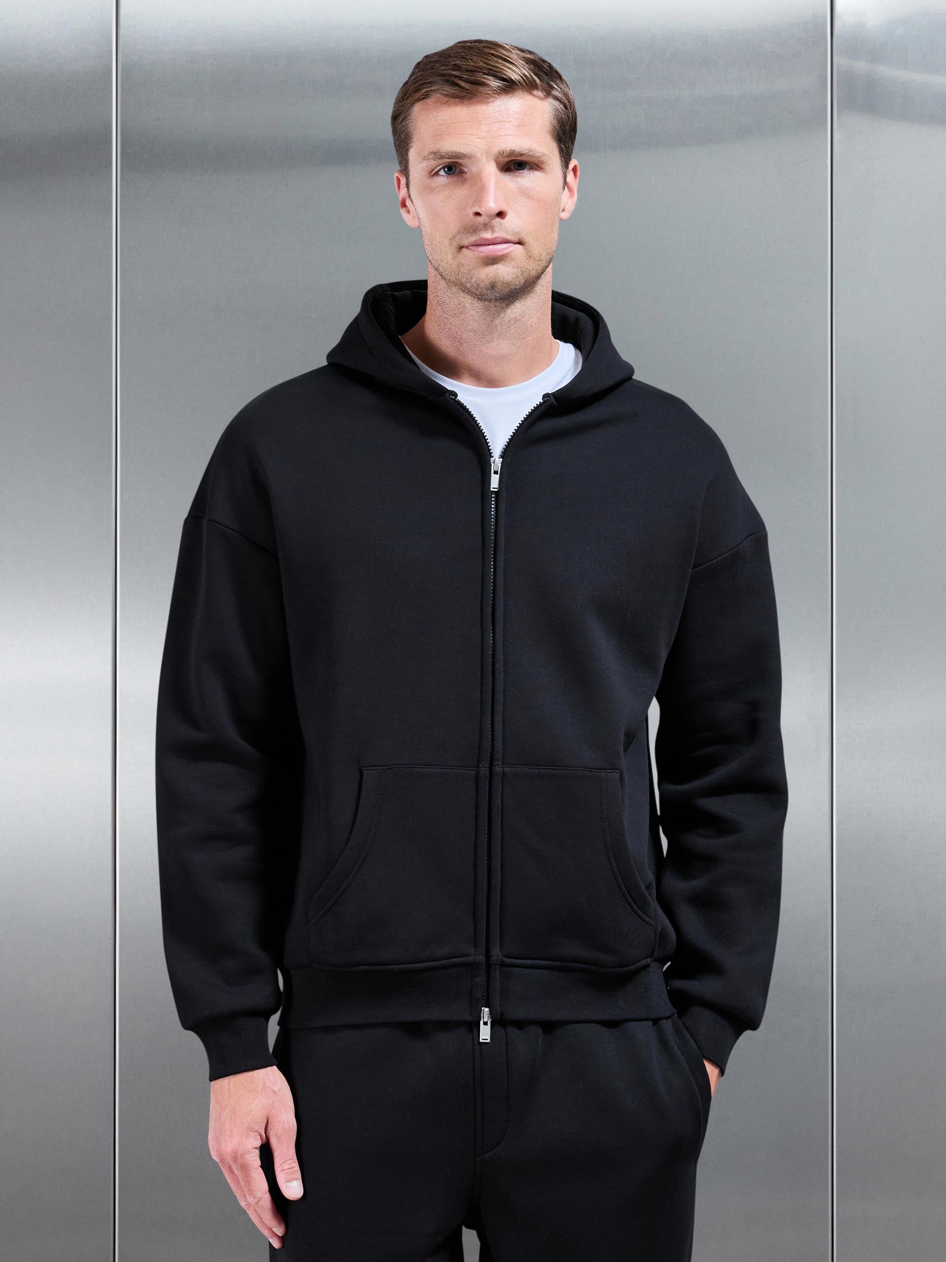【美品】F.C.R.B RELAX FIT ZIP UP HOODIE 黒 M Essential Relaxed Fit Zip Through Hoodie in Black | ARNE US