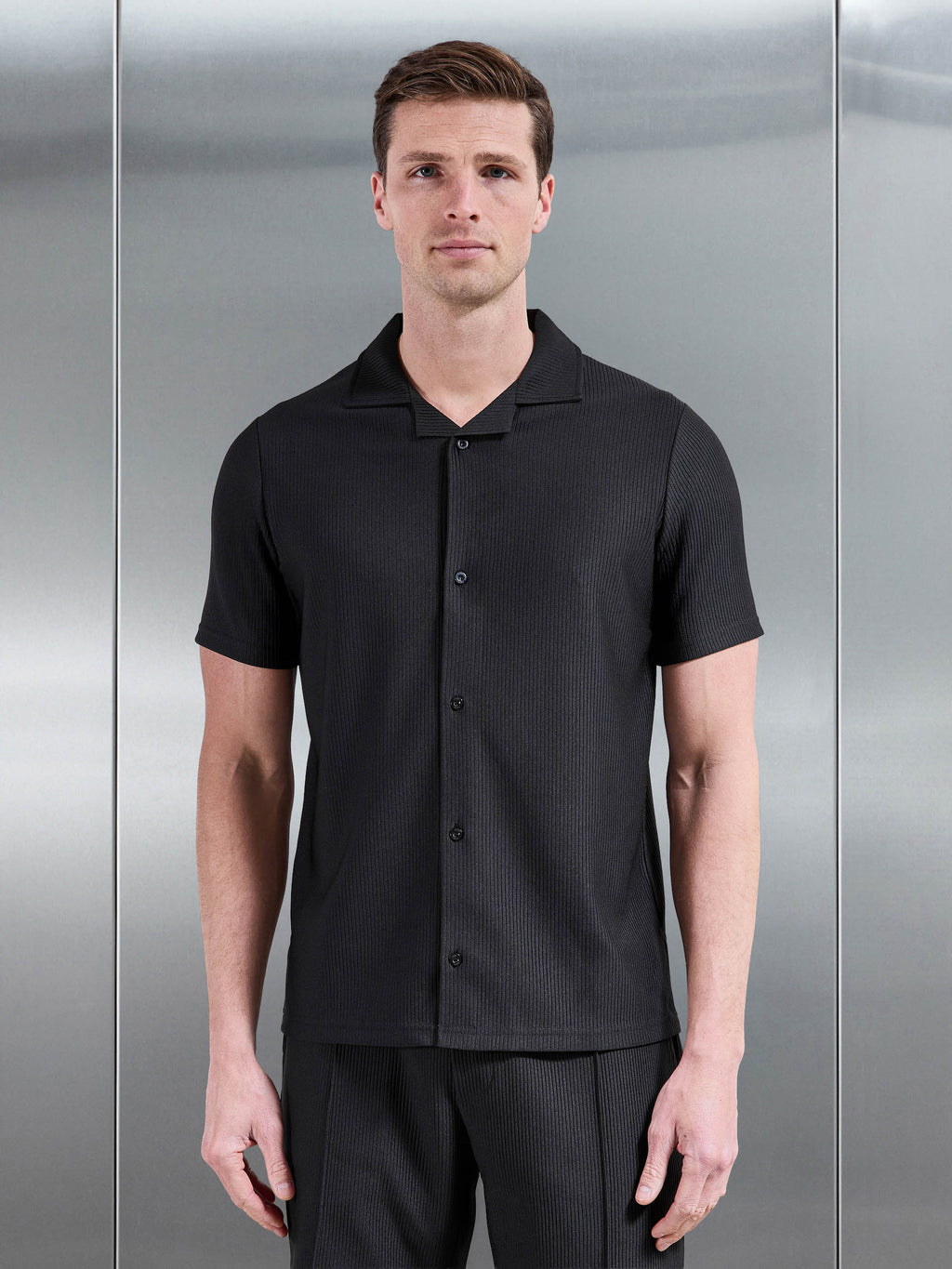 pleated men dress shirt with collar Revere in Black Either use the shirt Size:52 Short Bridal Gowns Lace Bolero Birthday Edit