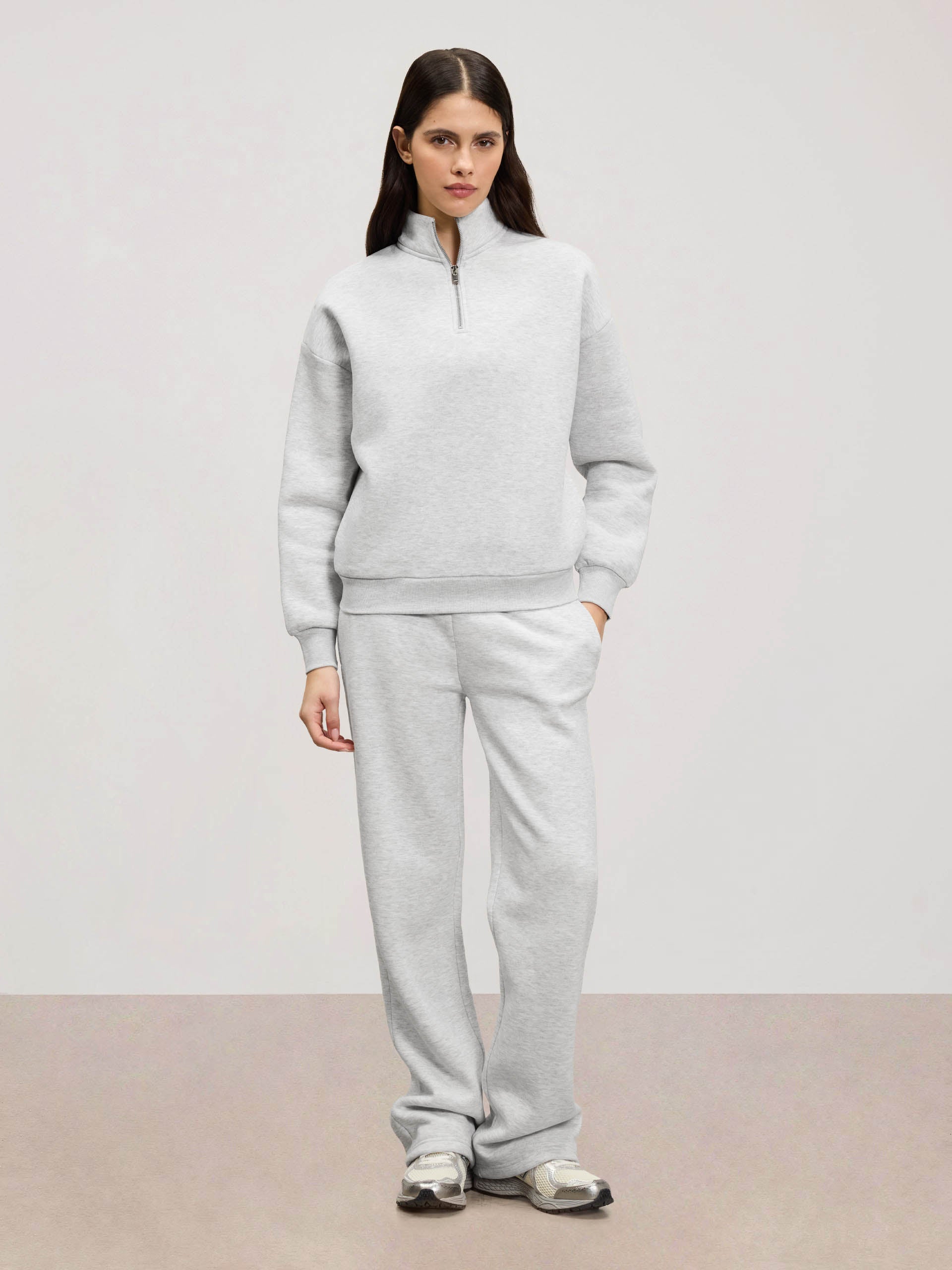 Womens Neoprene Half Zip in Marl Grey