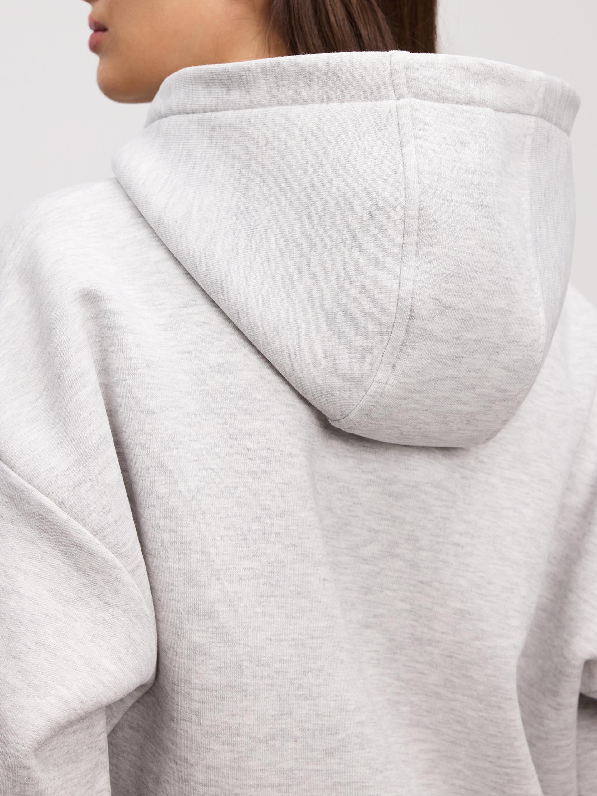 Womens Neoprene Hoodie in Marl Grey