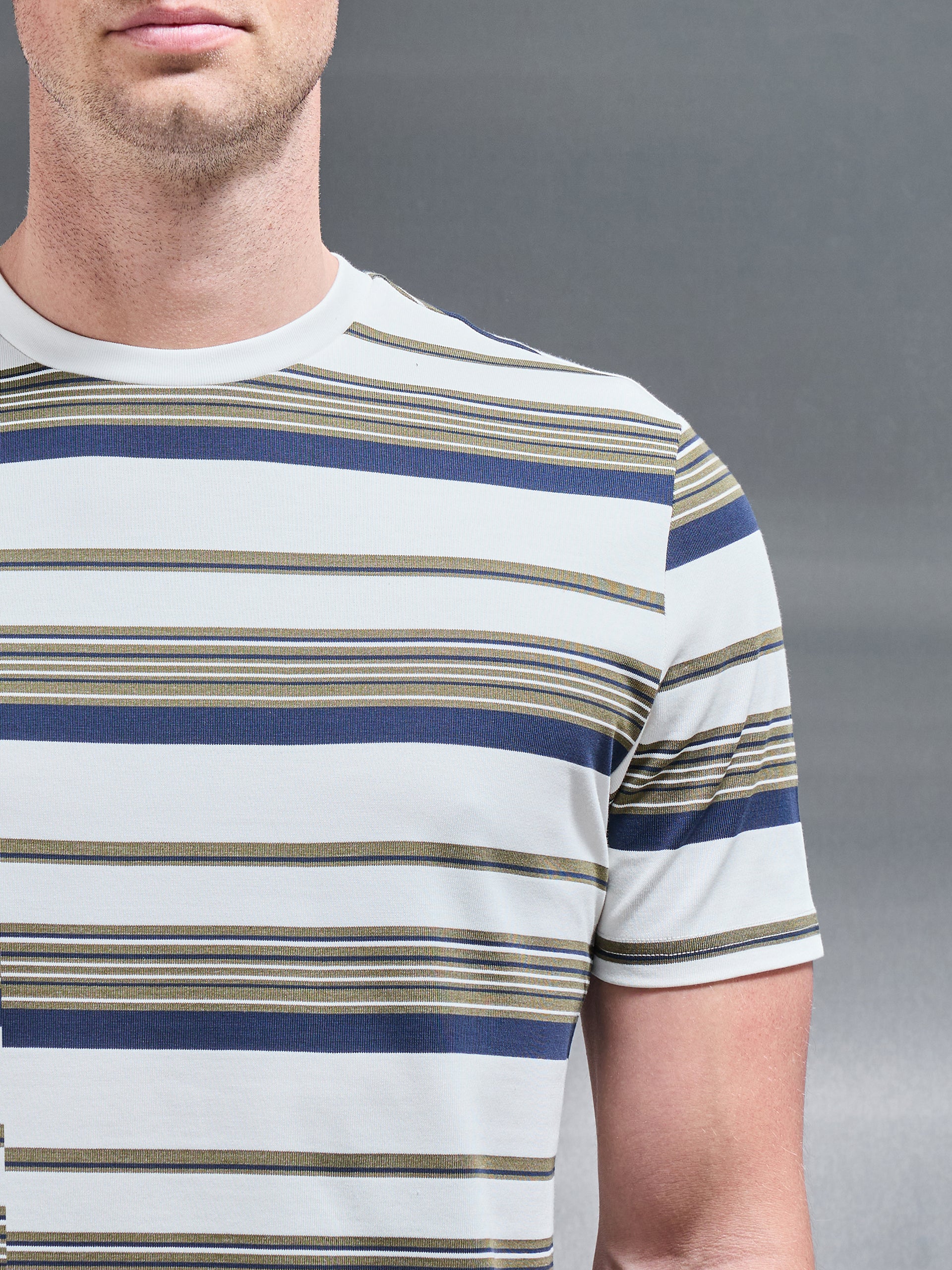 Nova Stripe T-Shirt in White Navy