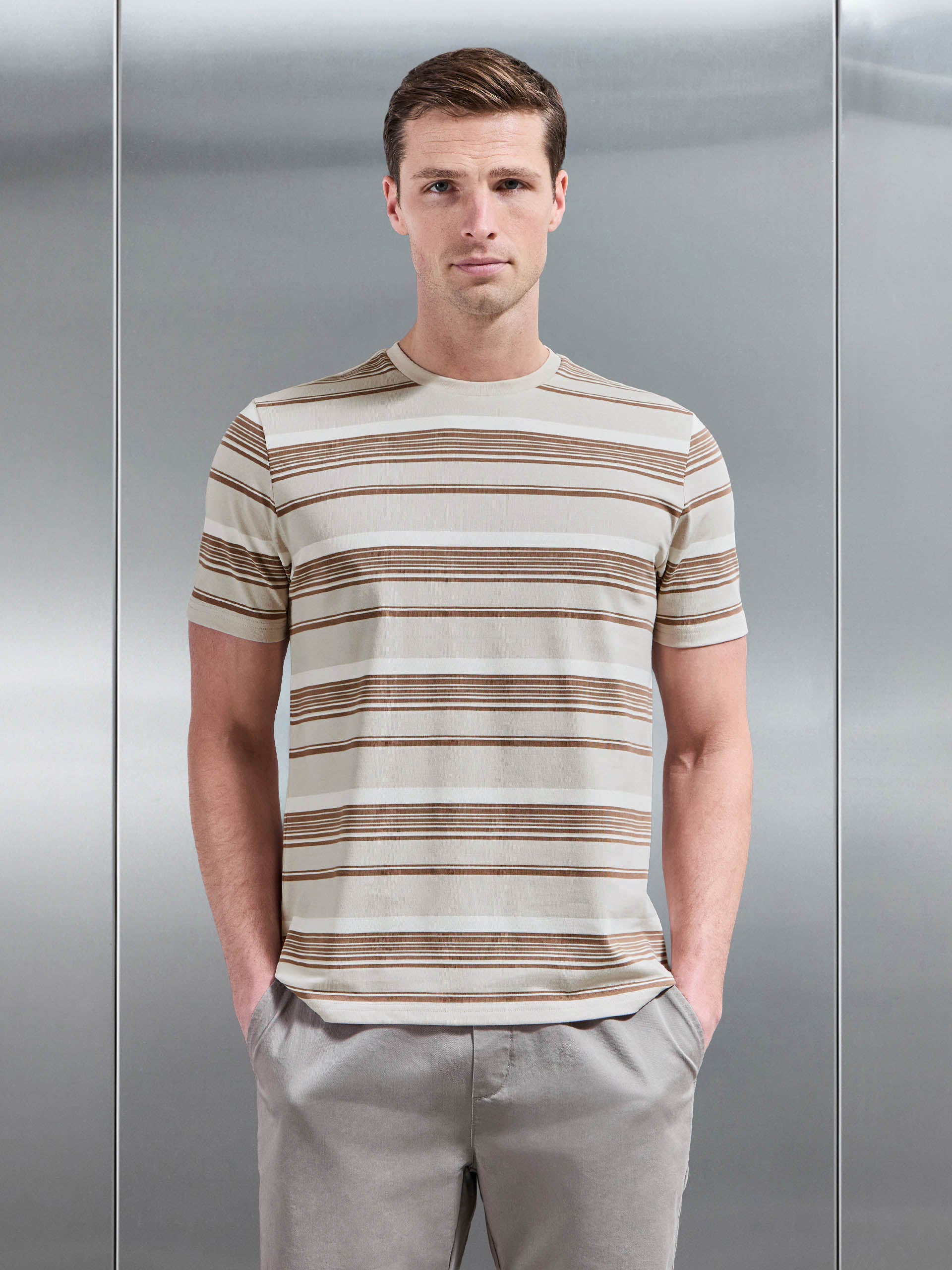 Nova Stripe T-Shirt in Stone