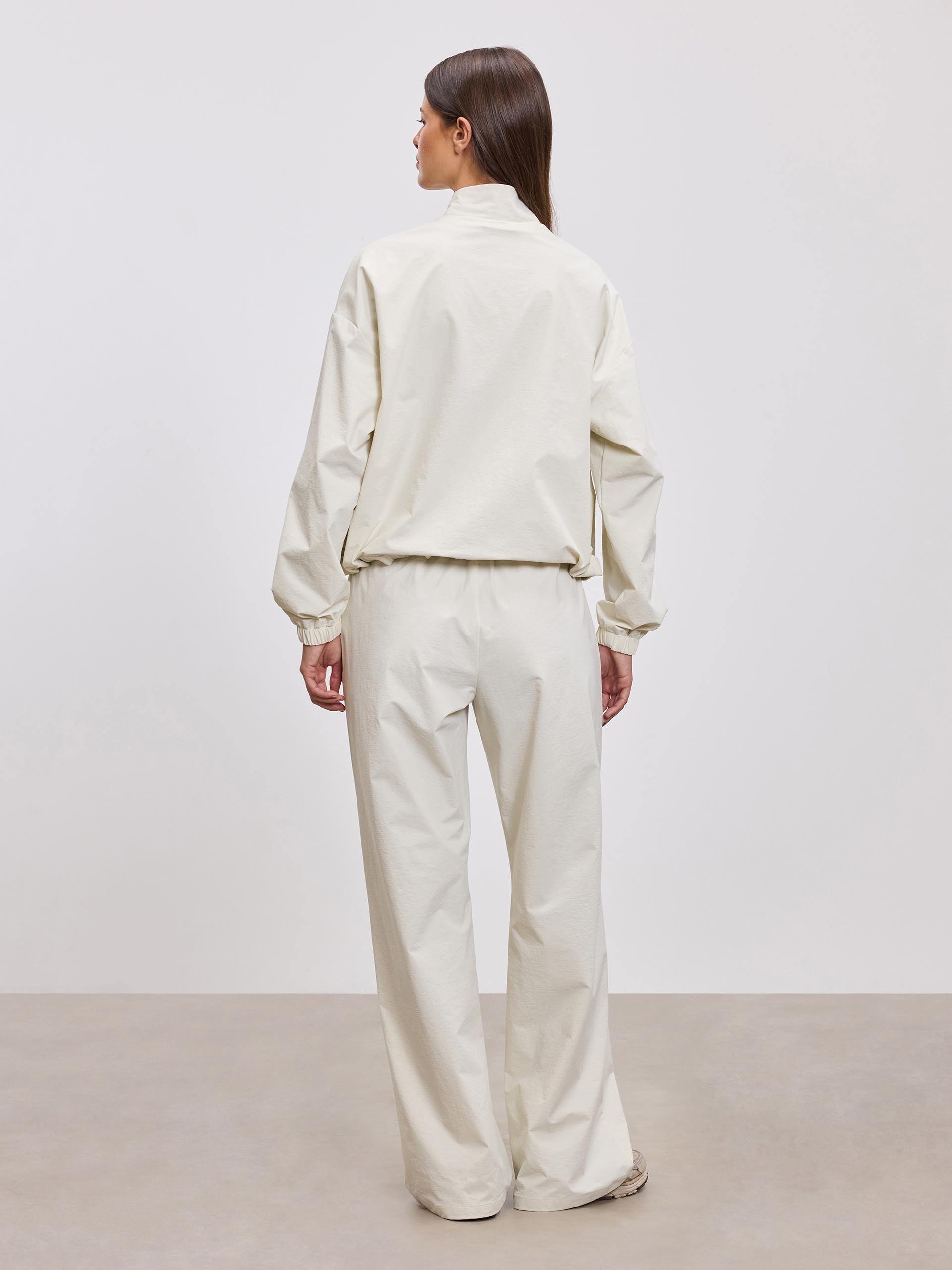 Womens Nylon 1/4 Zip in Ecru