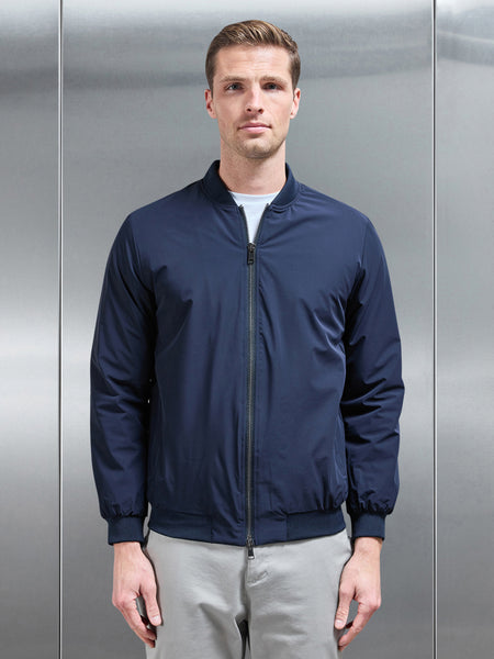 Nylon Padded Bomber Jacket in Navy