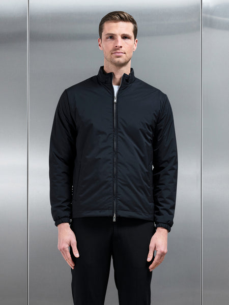 Padded Shell Zip Through Jacket in Black