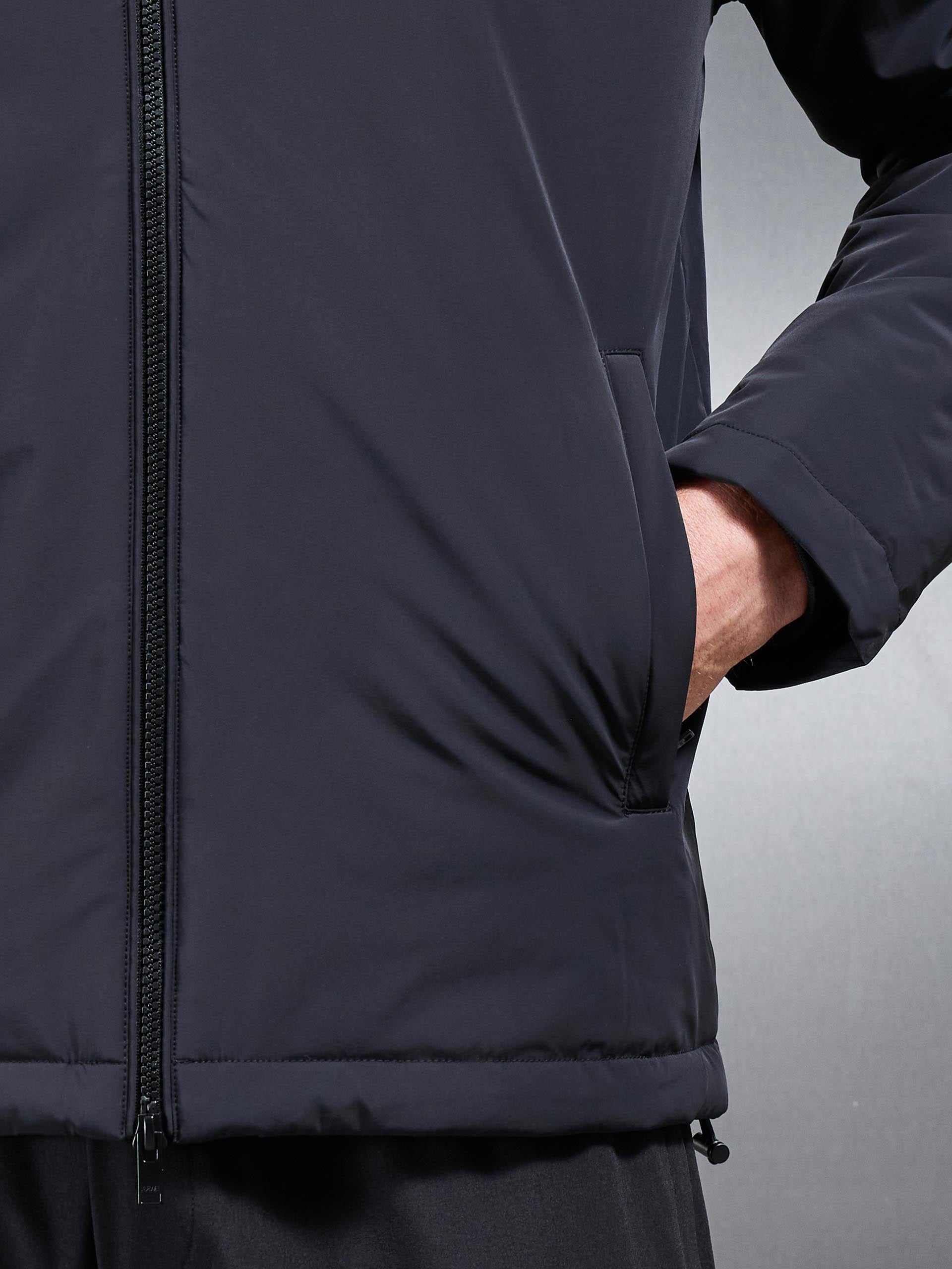 Padded Technical Shell Windbreaker in Black