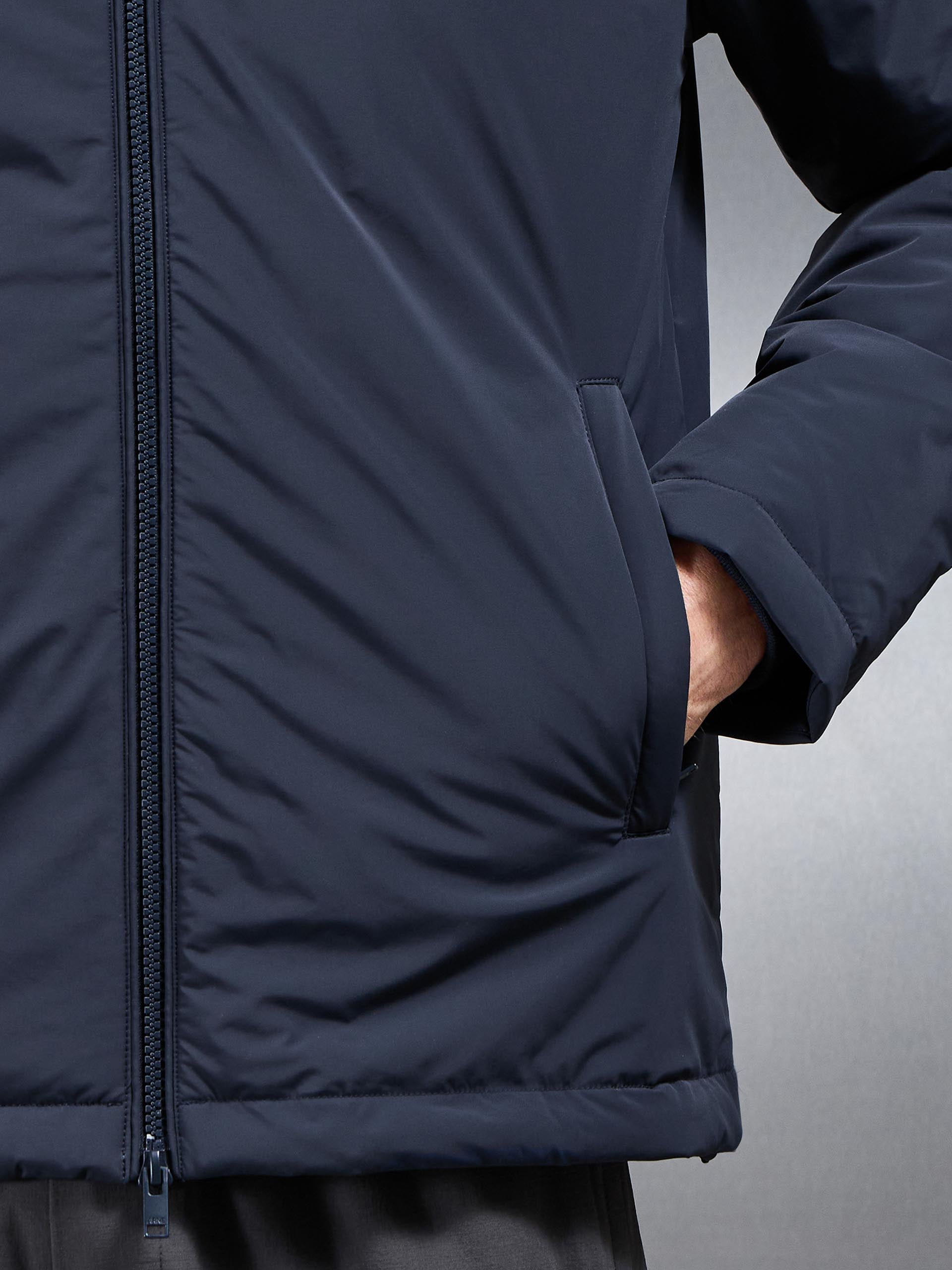 Padded Technical Windbreaker in Navy