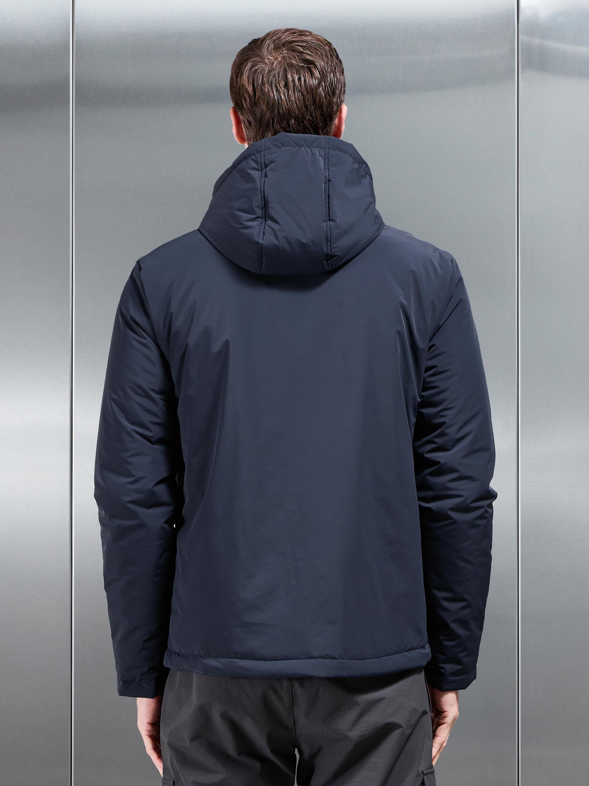 Padded Technical Windbreaker in Navy