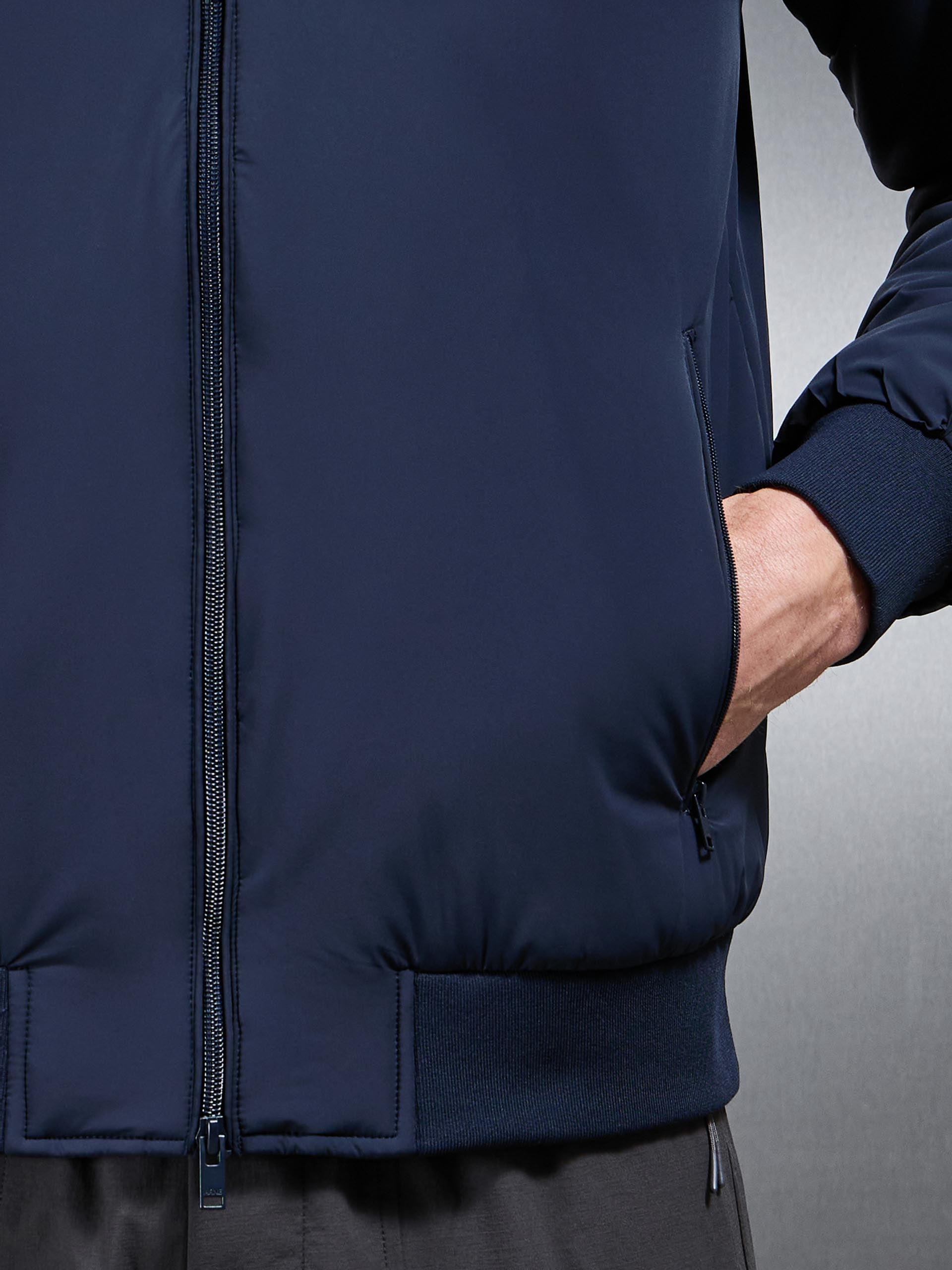 Padded Tonal Windbreaker in Navy