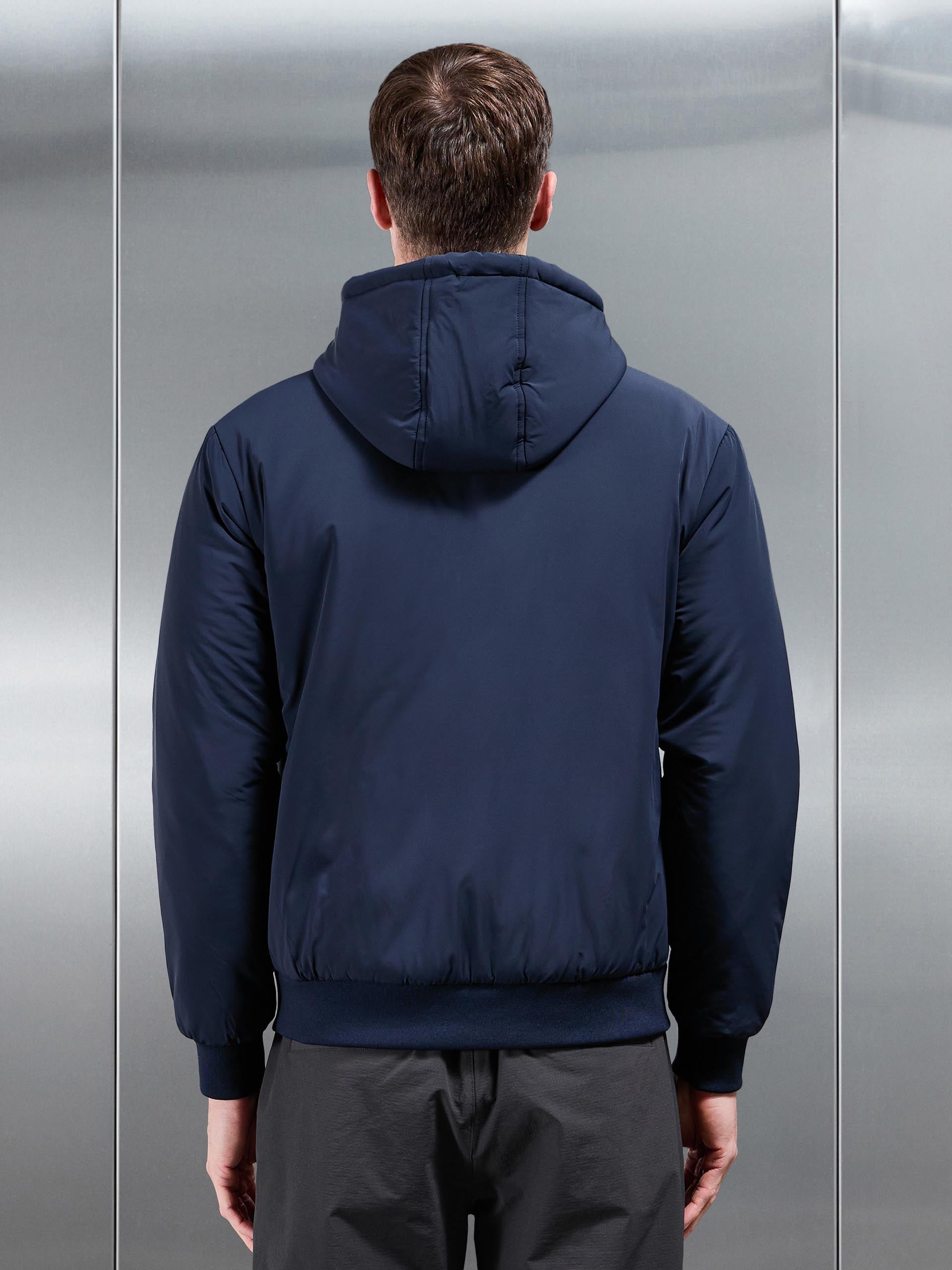 Padded Tonal Windbreaker in Navy