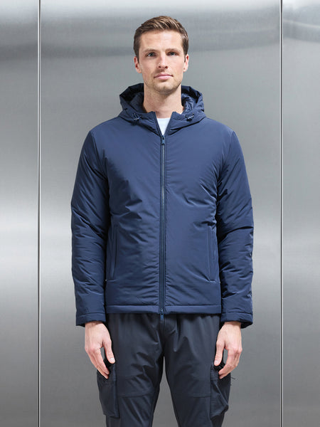 Padded Technical Shell Windbreaker in Navy