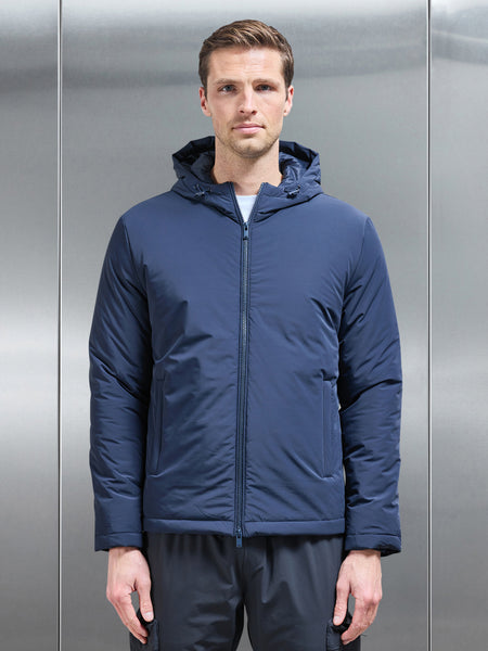 Padded Technical Shell Windbreaker in Navy