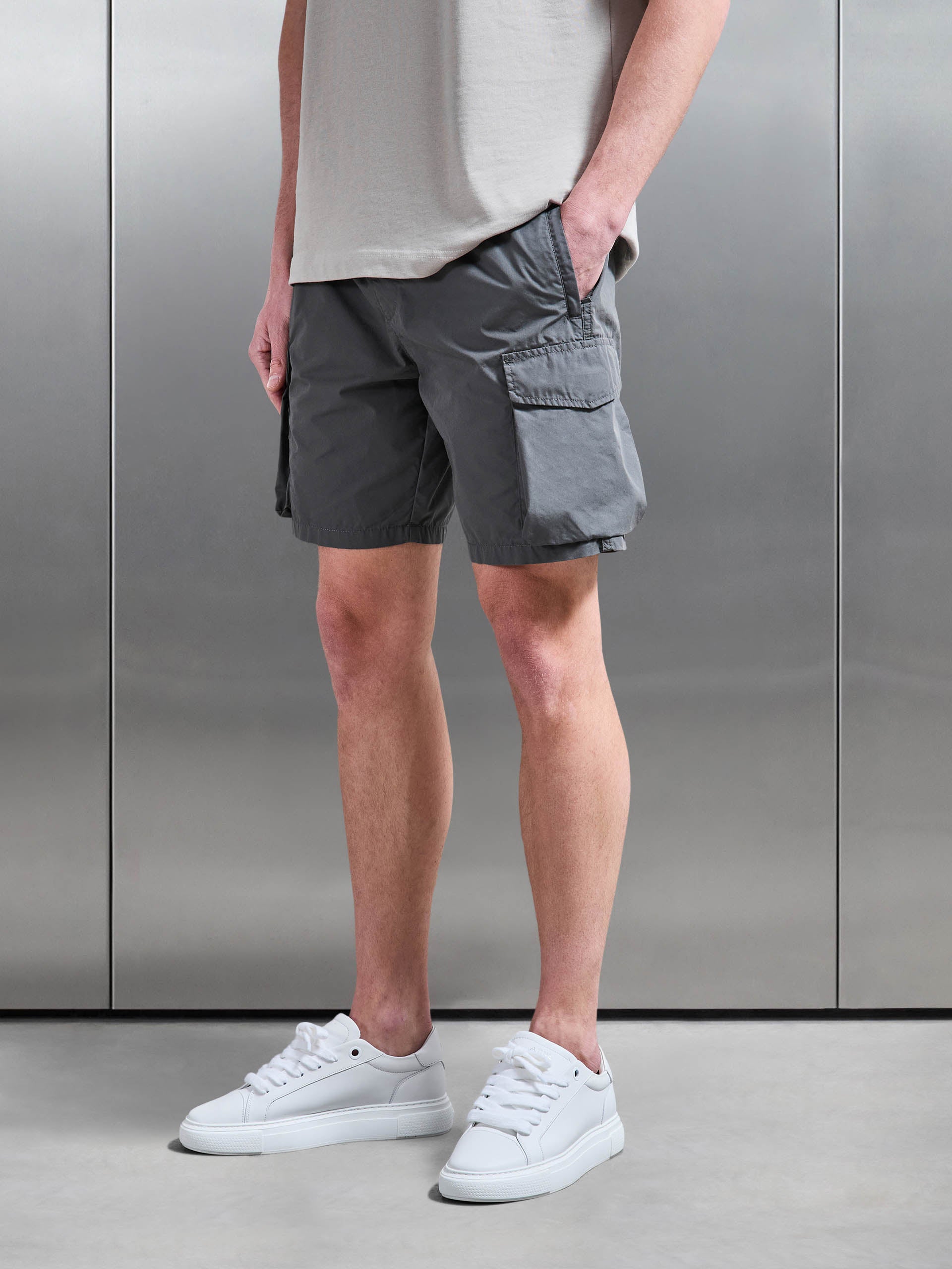 Parachute Cargo Short in Grey