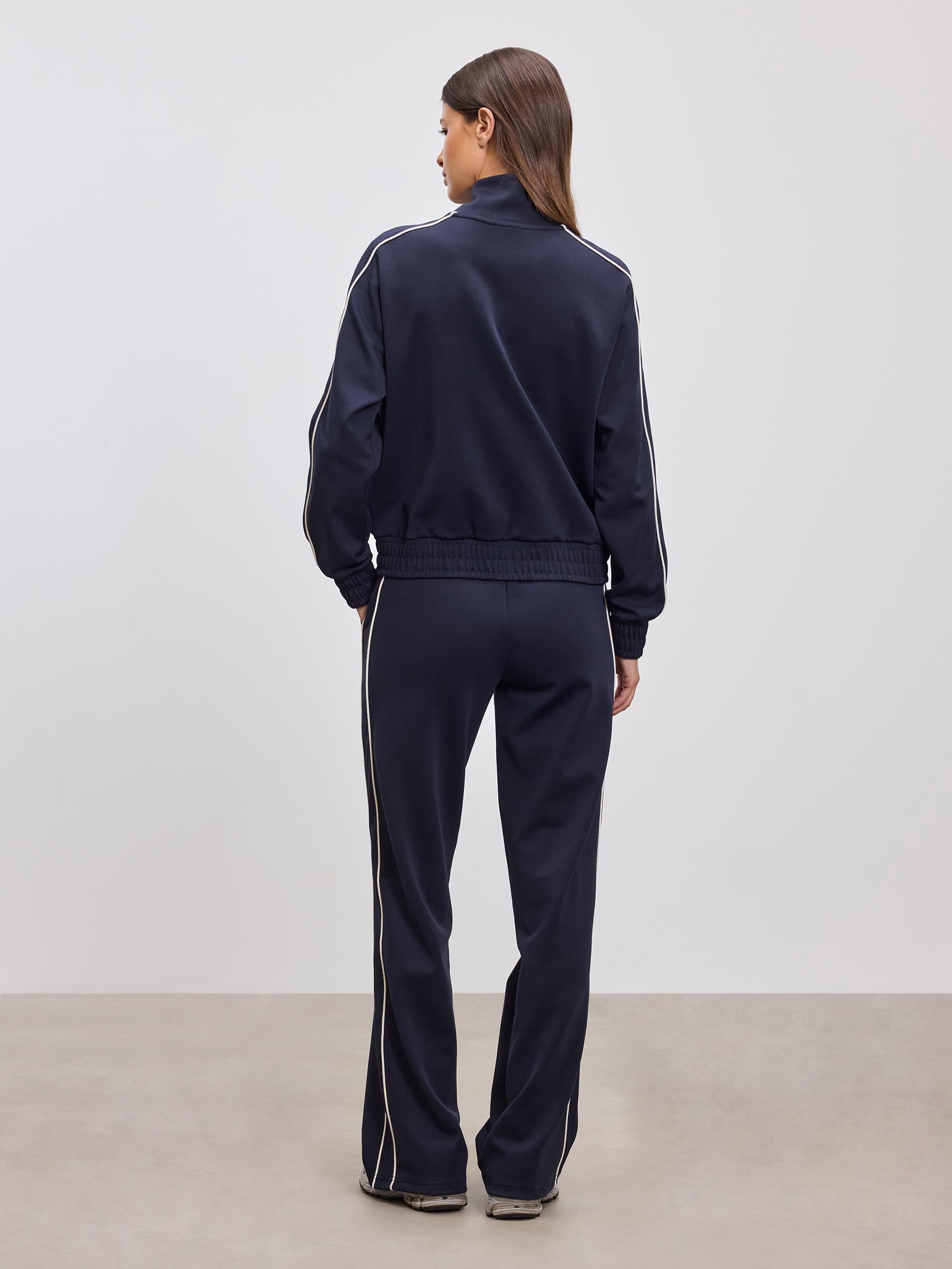 Womens Piping Track Pant in Navy