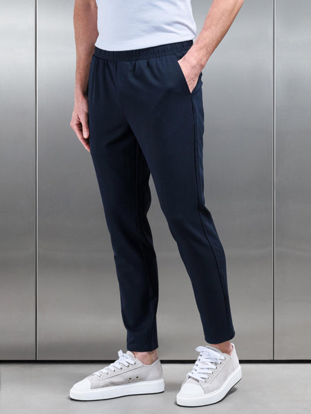 Essential Drawstring Tailored Trouser in Navy
