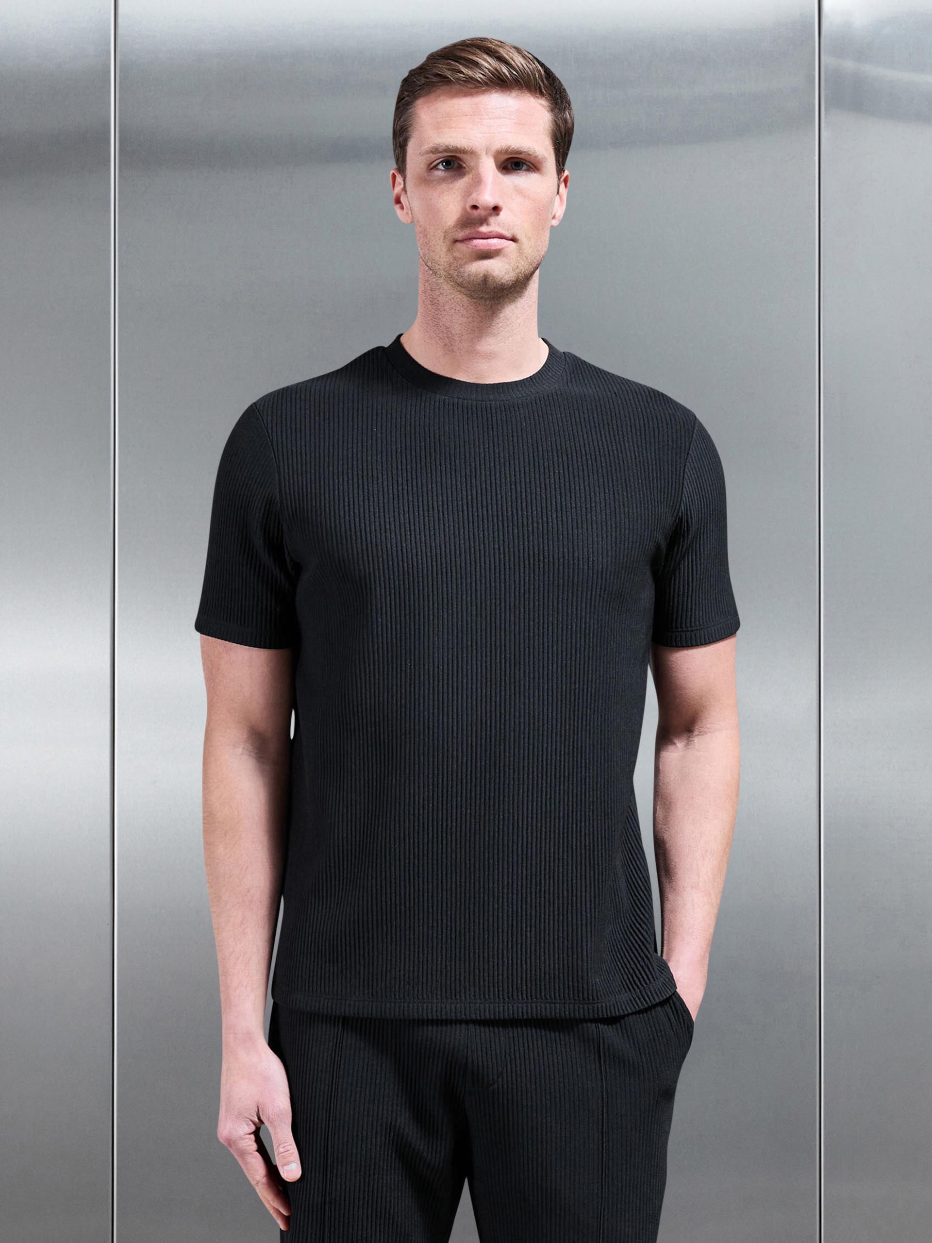Pleated T-Shirt in Black