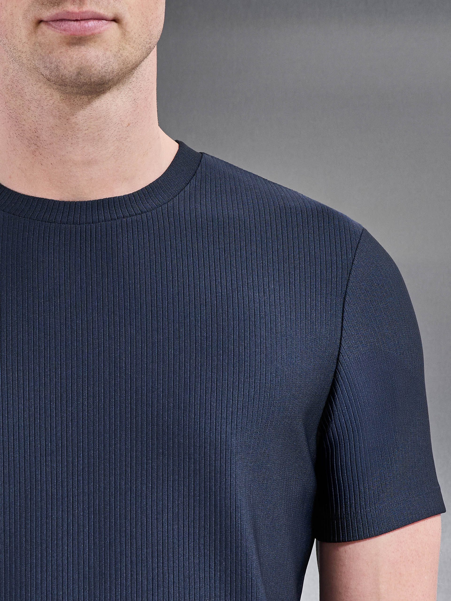 Pleated T-Shirt in Navy