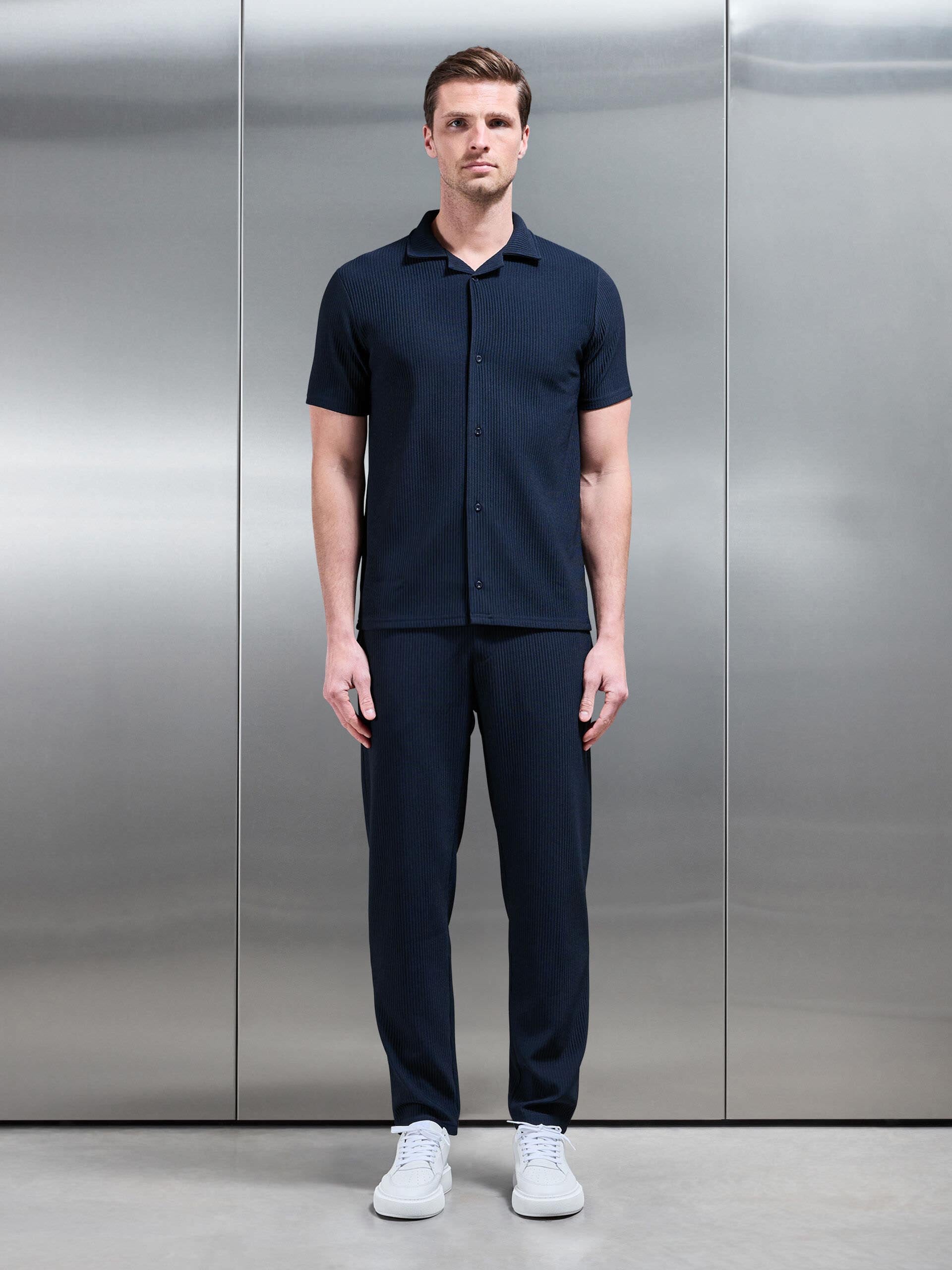 Pleated Trouser in Navy