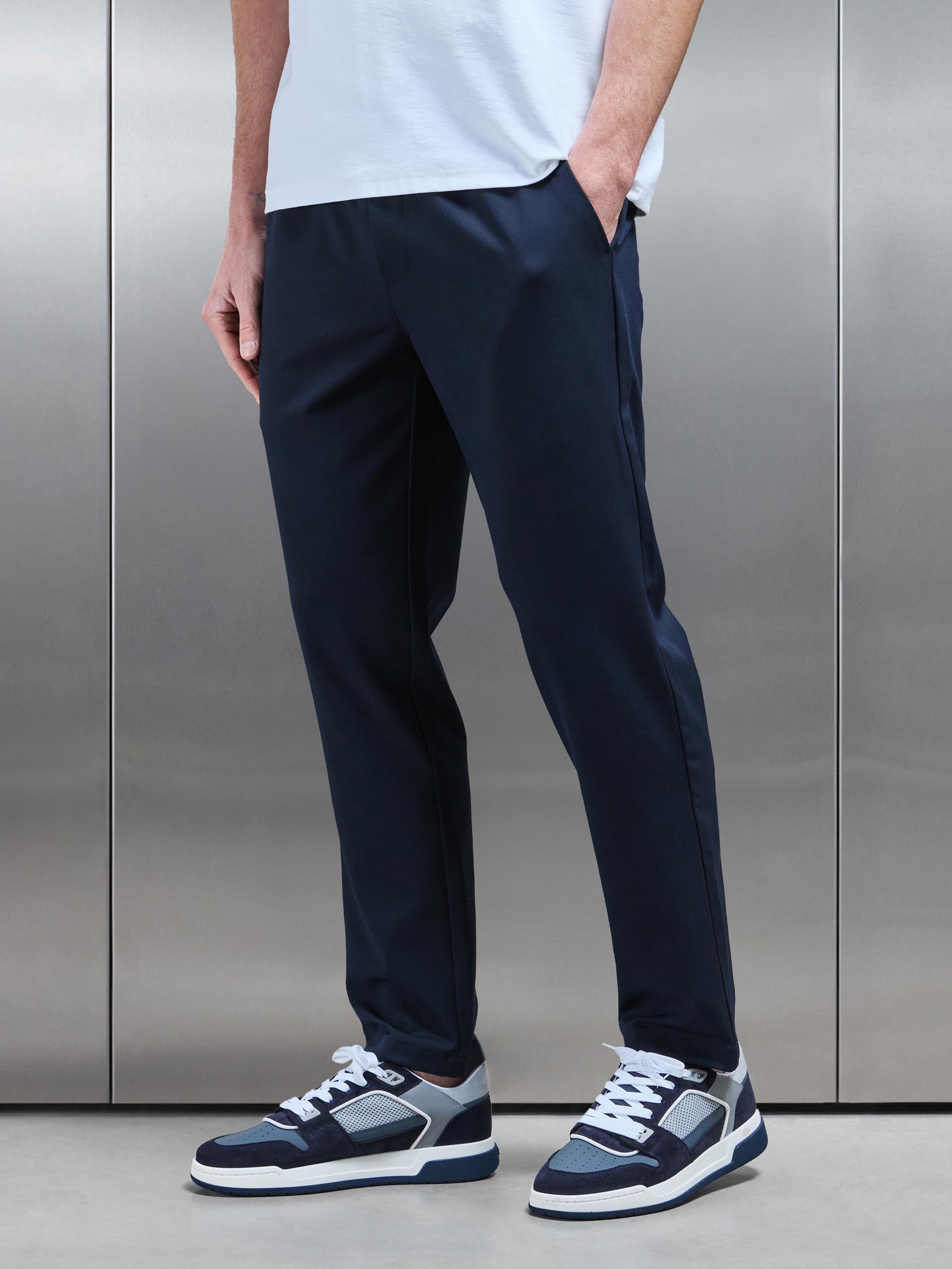 Essential Drawstring Relaxed Trouser in Navy