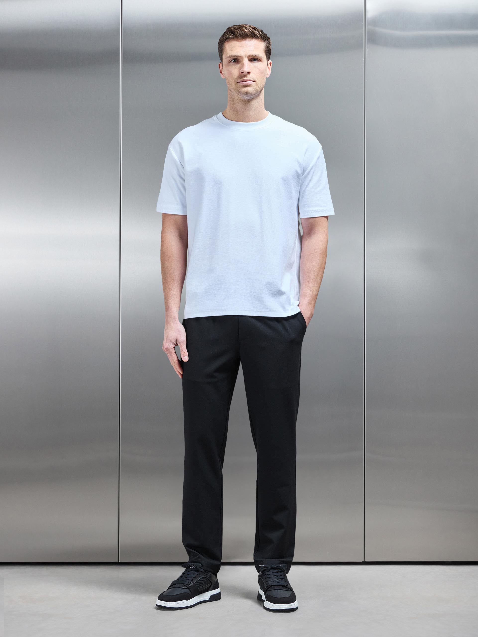 Essential Drawstring Relaxed Trouser in Black