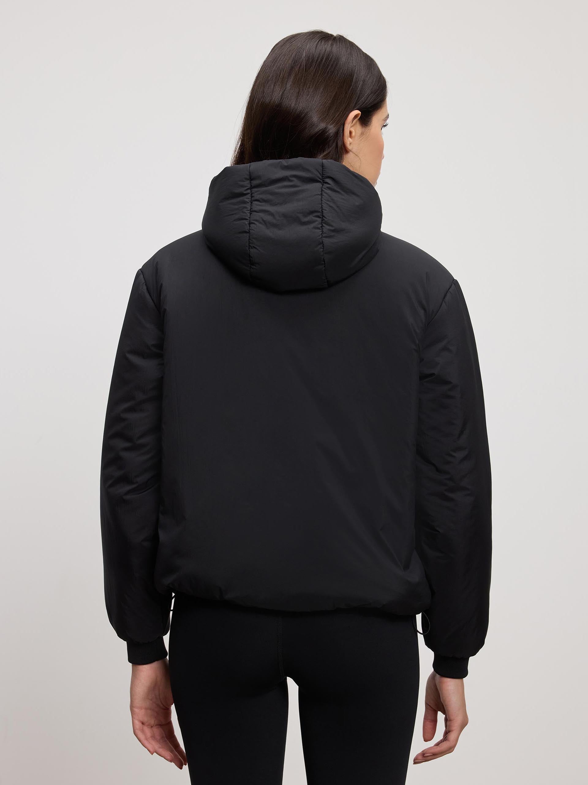 Womens Puffer Windbreaker in Black