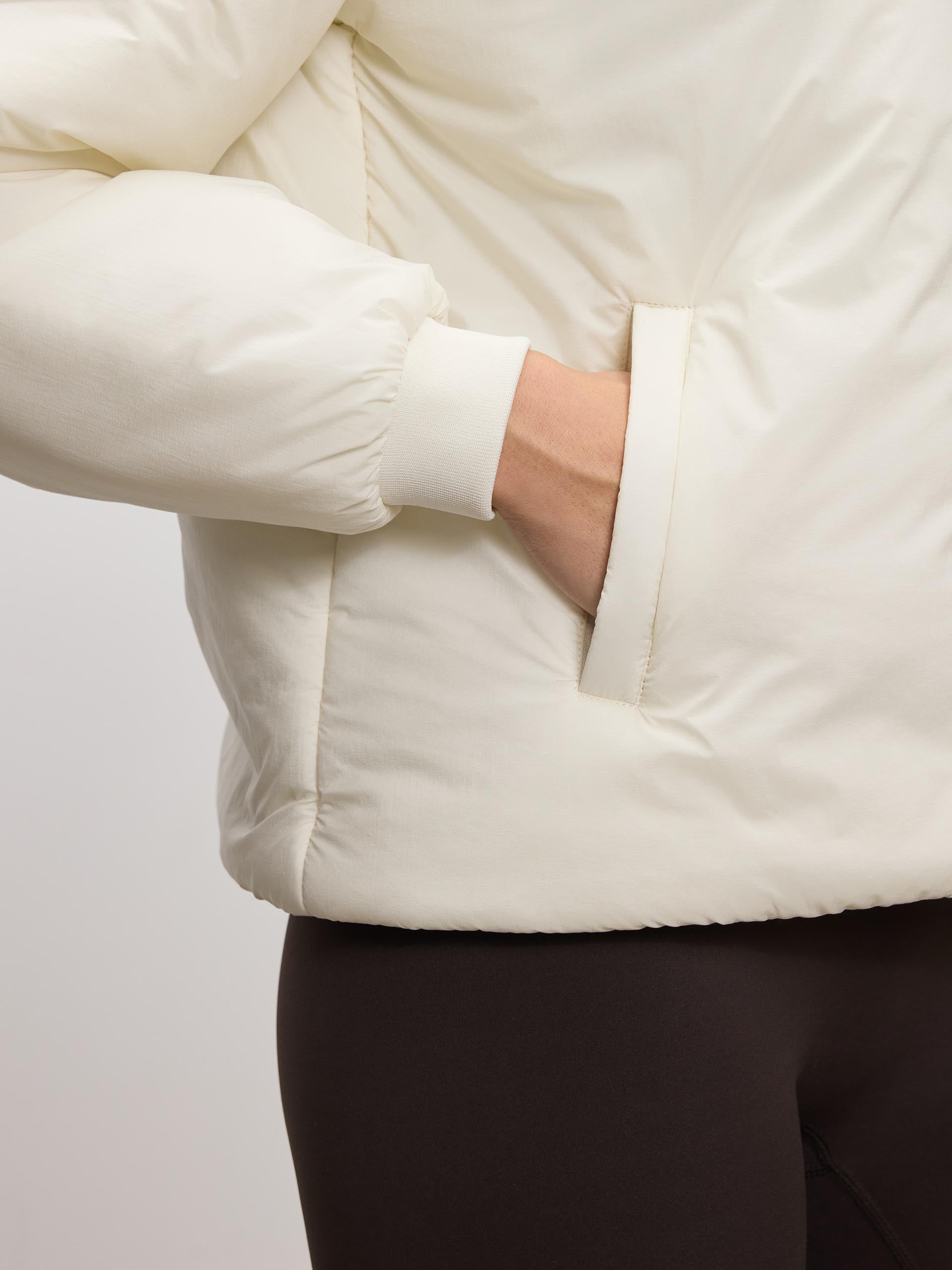 Womens Puffer Windbreaker in Ecru