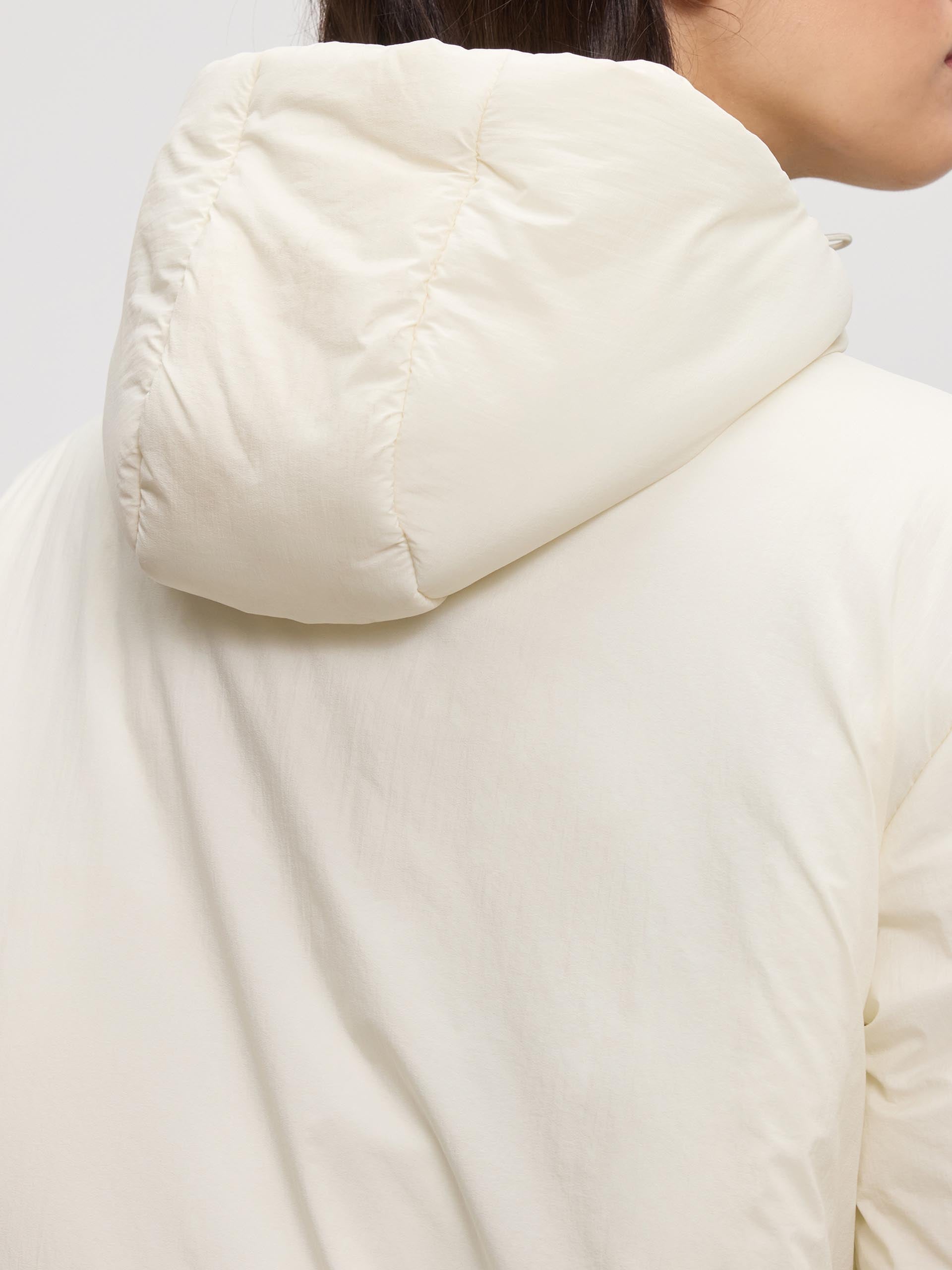 Womens Puffer Windbreaker in Ecru