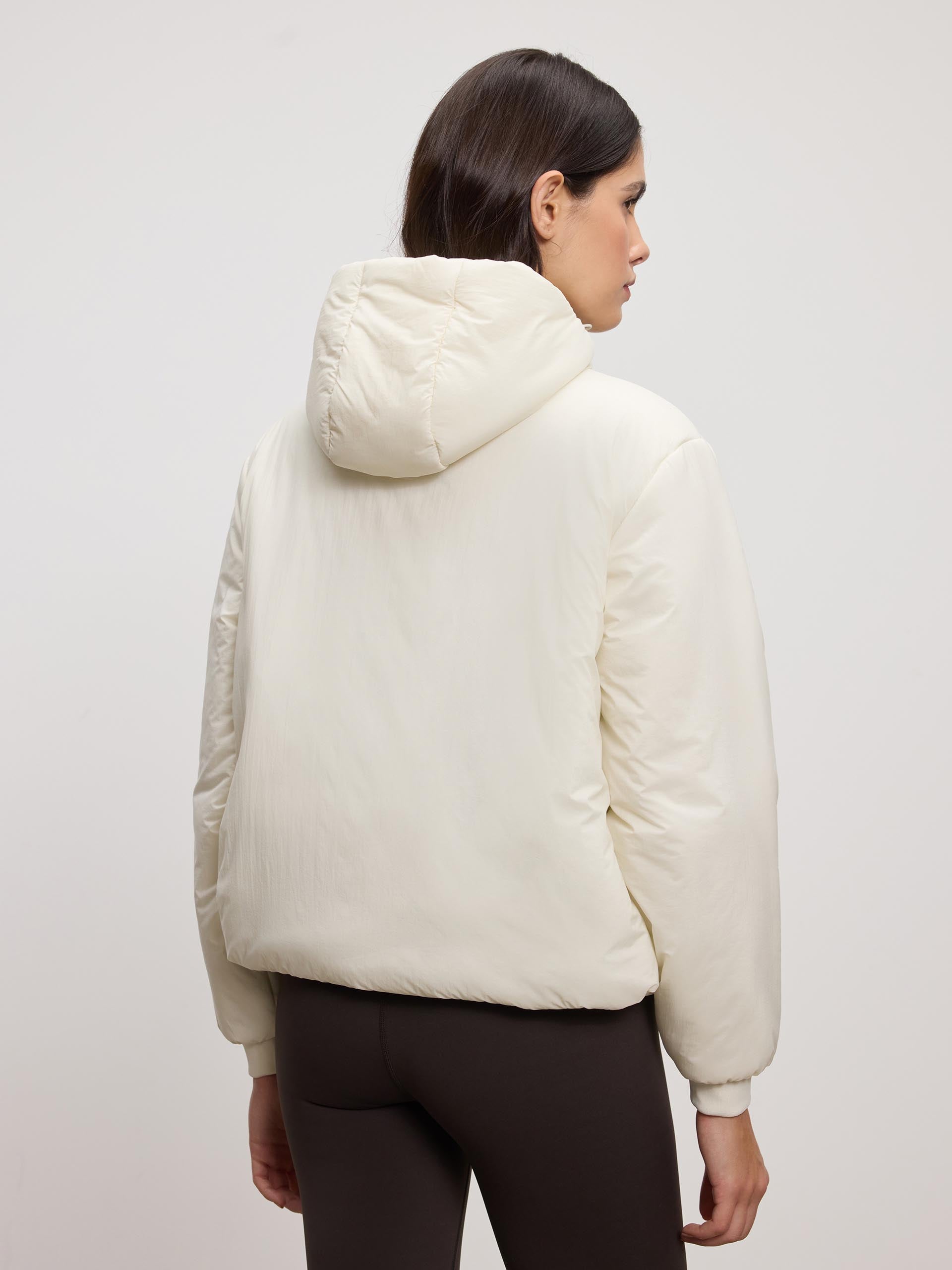 Womens Puffer Windbreaker in Ecru