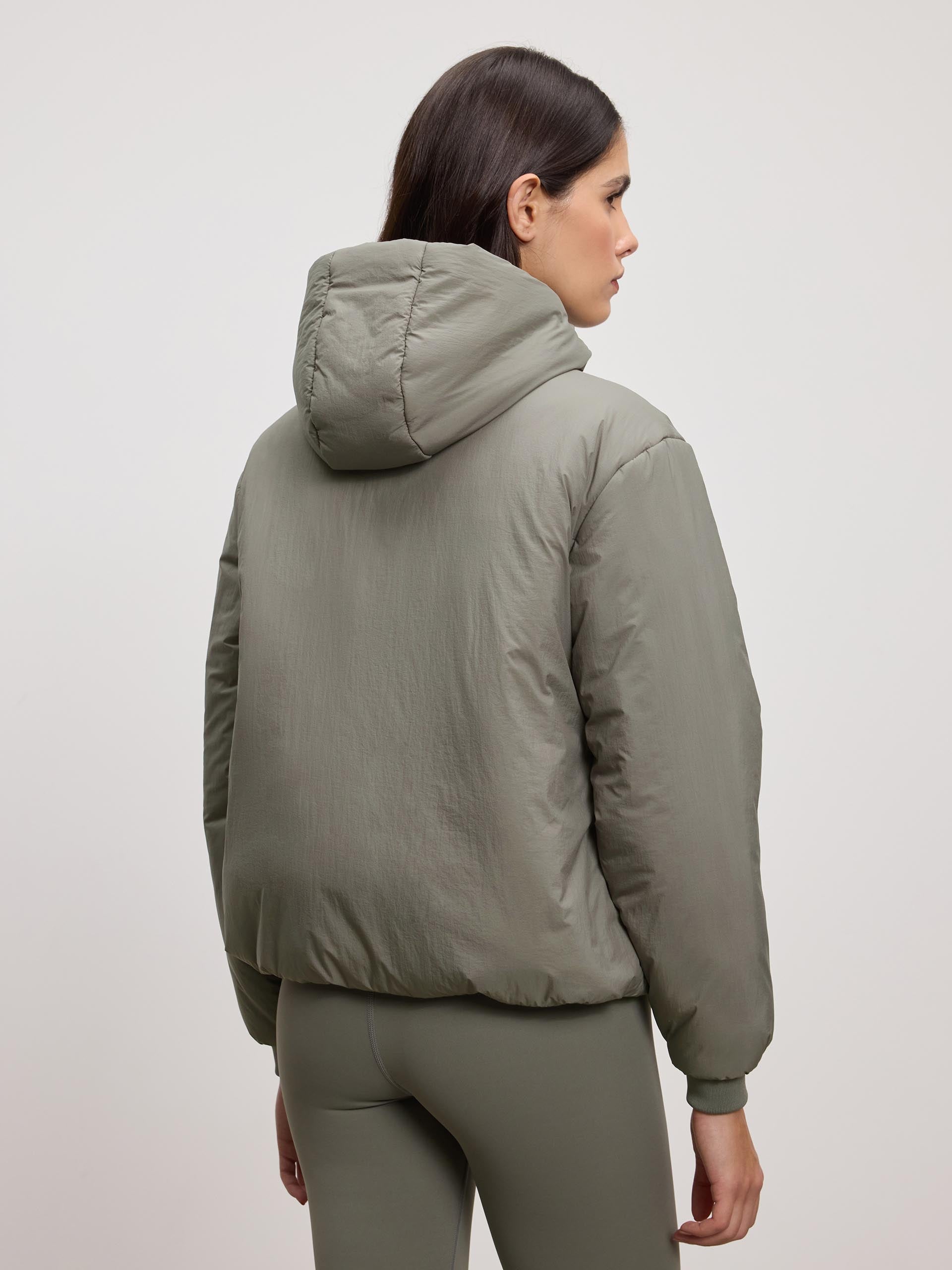 Womens Puffer Windbreaker in Sage