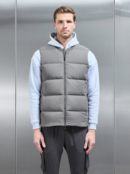 Quilted Bomber Gilet in Olive