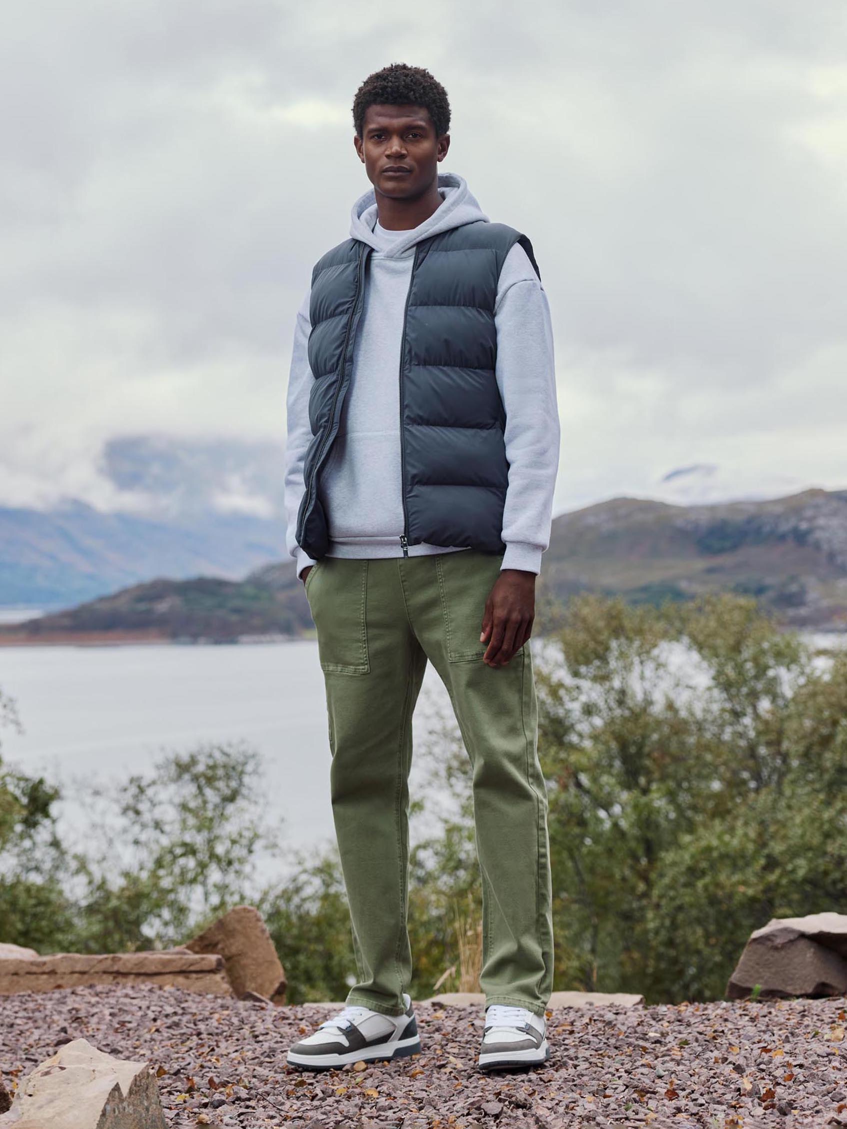 Quilted Bomber Gilet in Grey