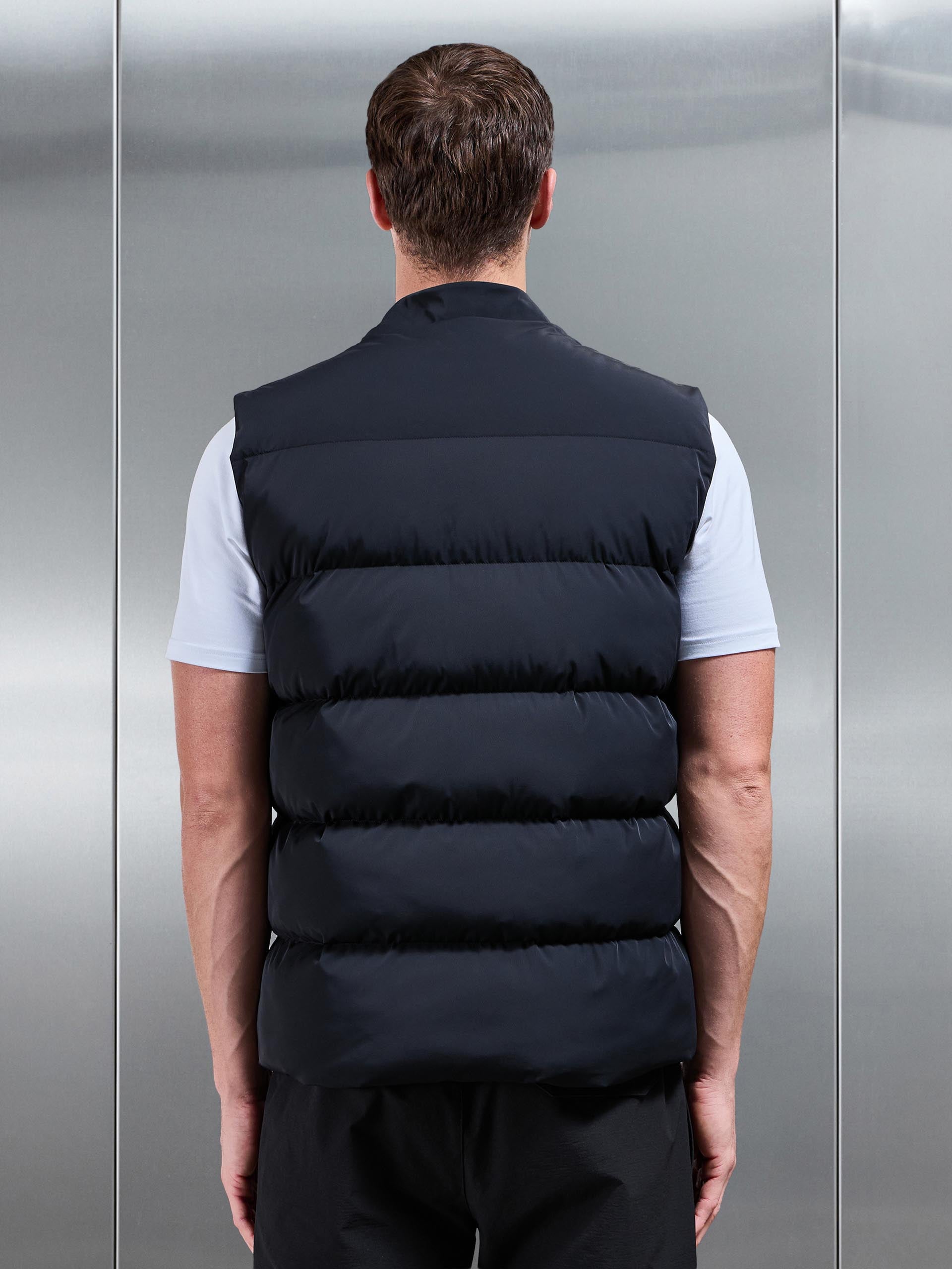 Quilted Bomber Gilet in Black