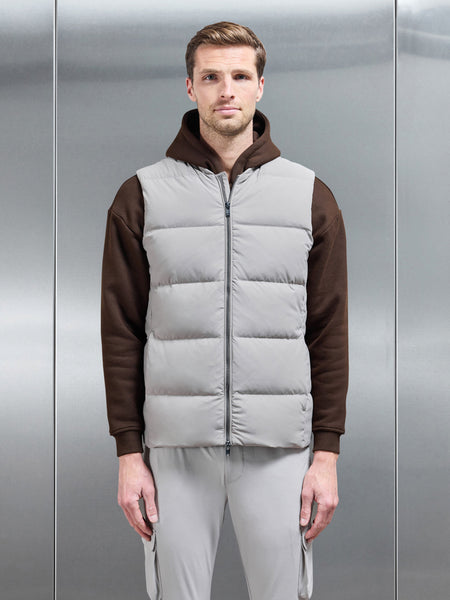 Quilted Bomber Gilet in Taupe
