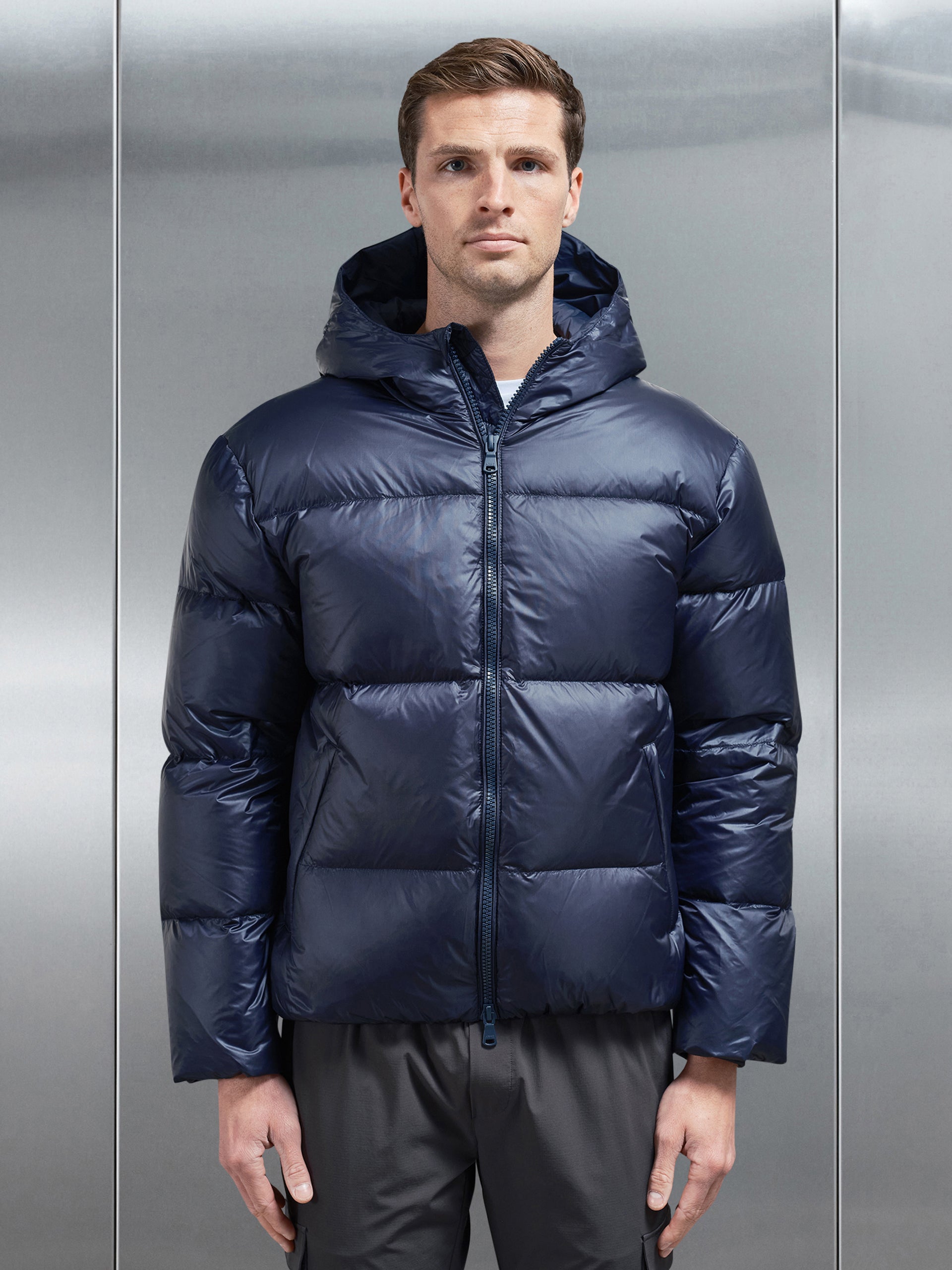 Quilted Down Jacket in Navy