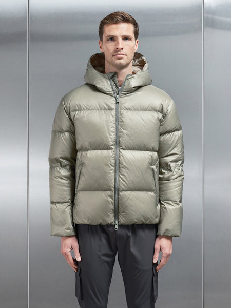 Quilted Down Jacket in Olive