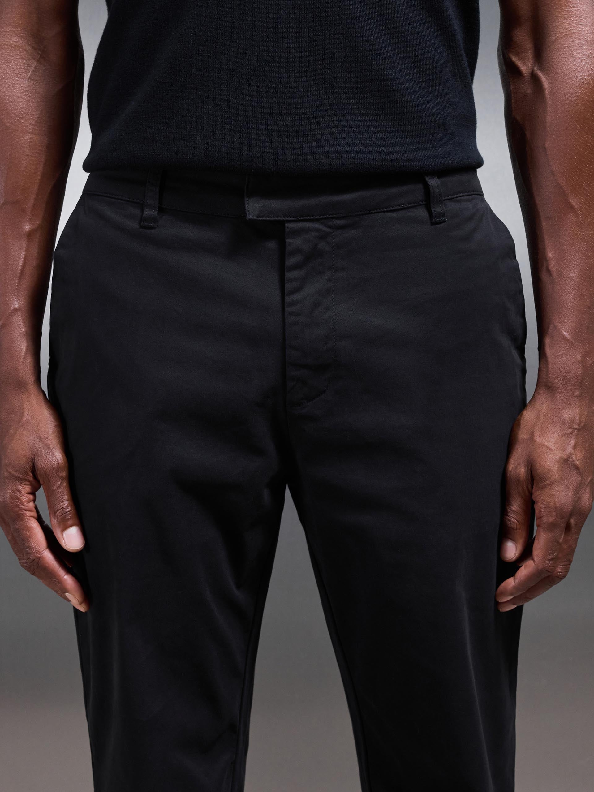 Regular Fit Chino Trouser in Black