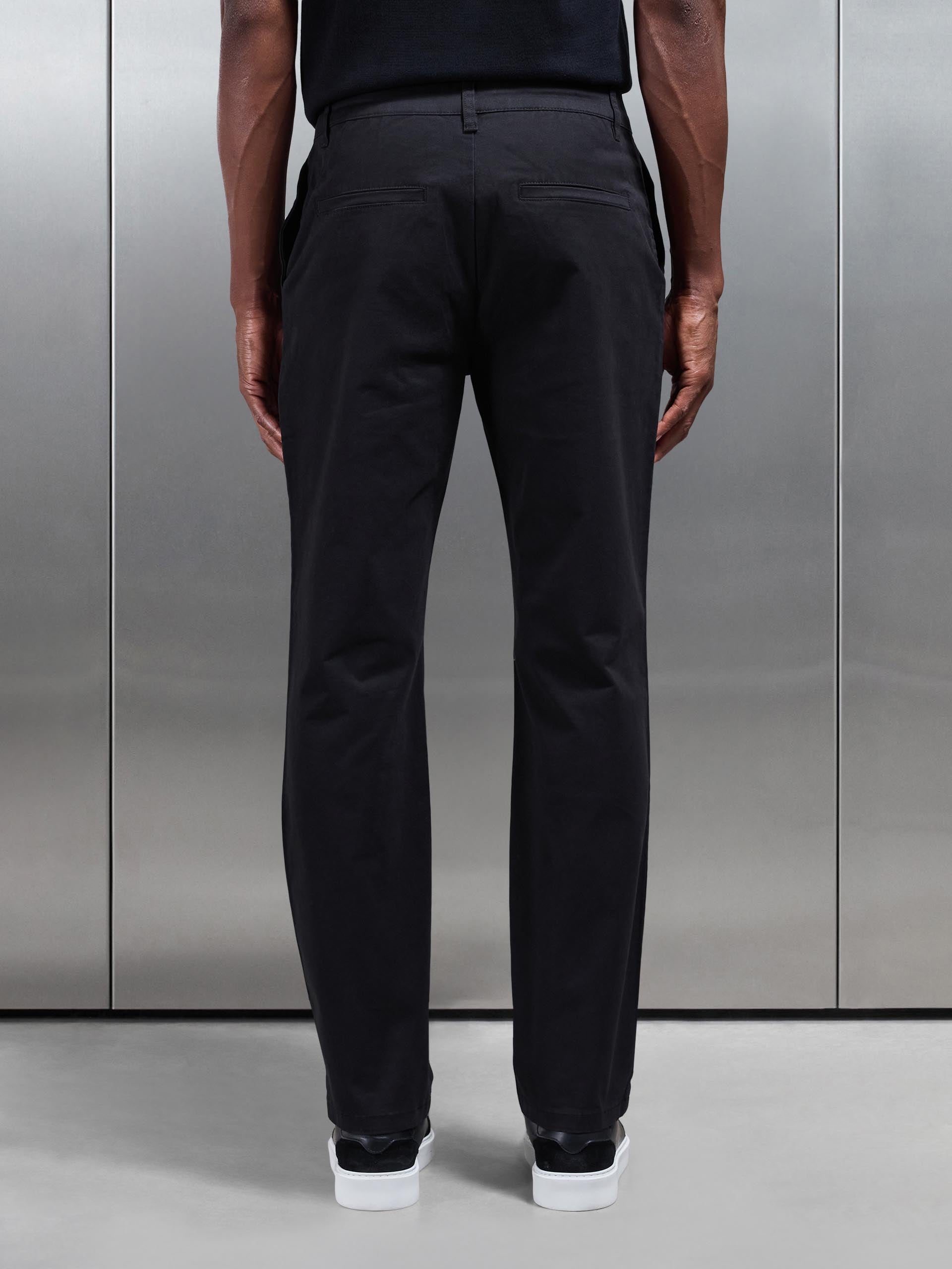 Regular Fit Chino Trouser in Black