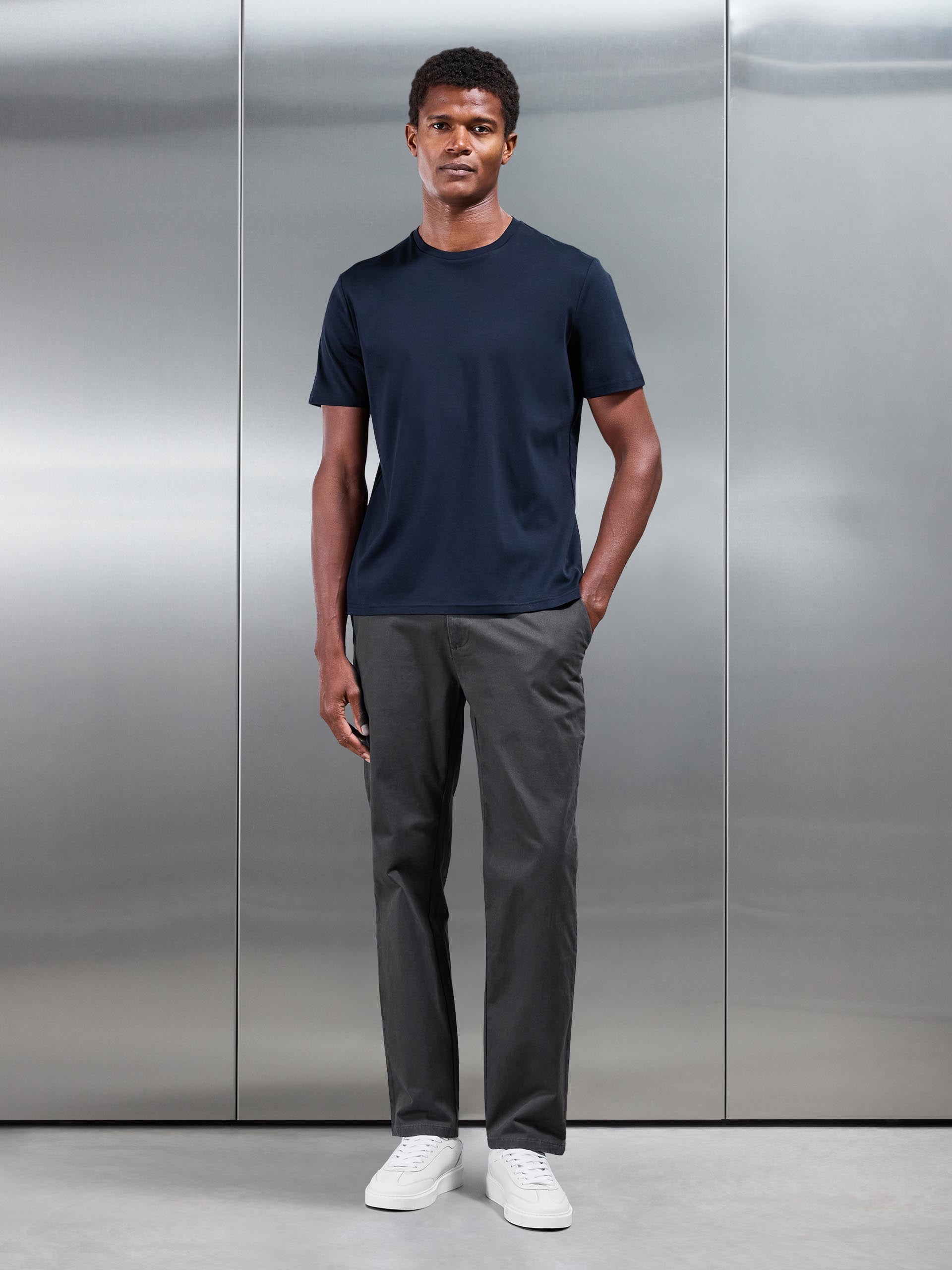 Regular Fit Chino Trouser in Grey