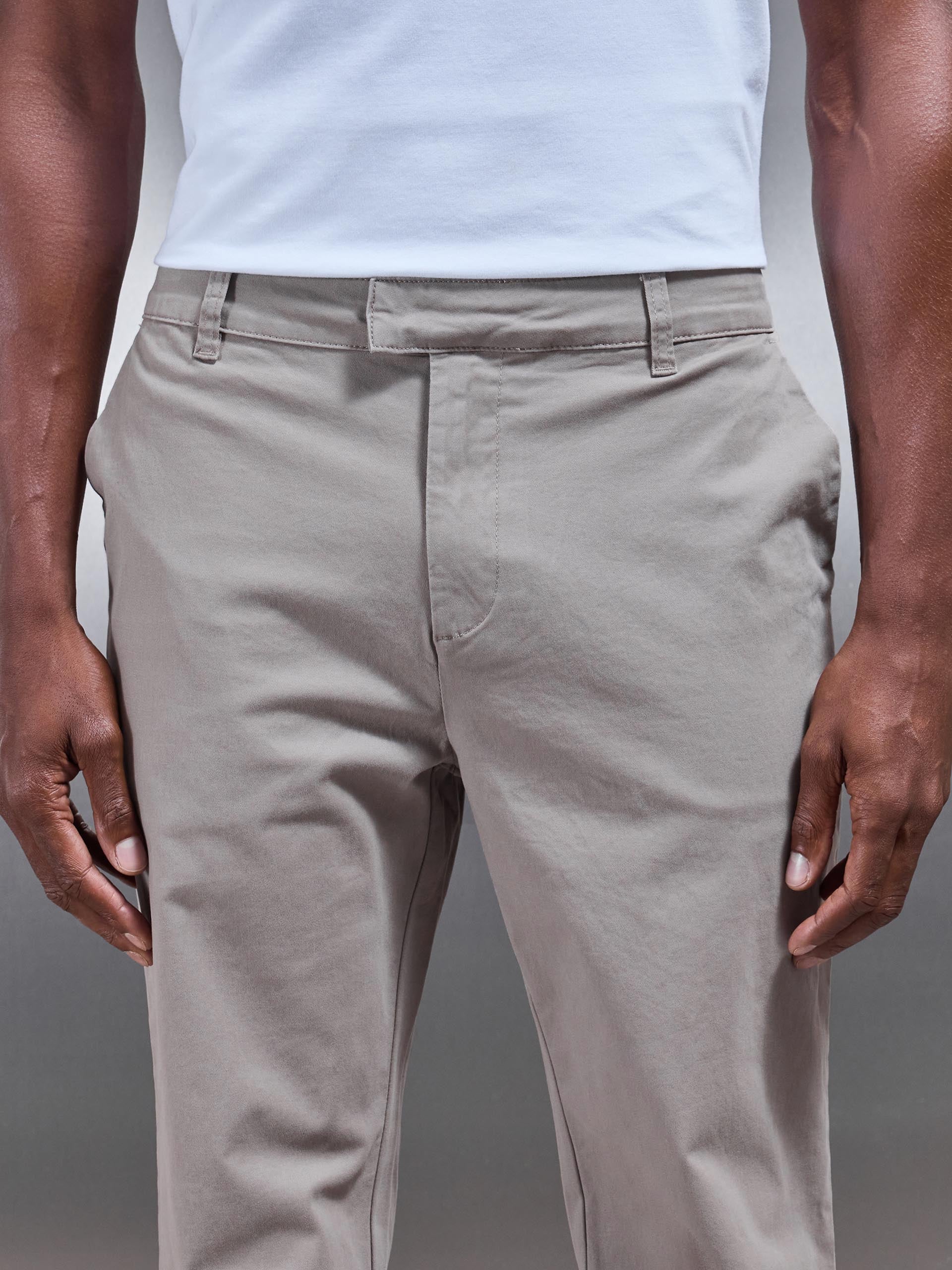 Regular Fit Chino Trouser in Taupe
